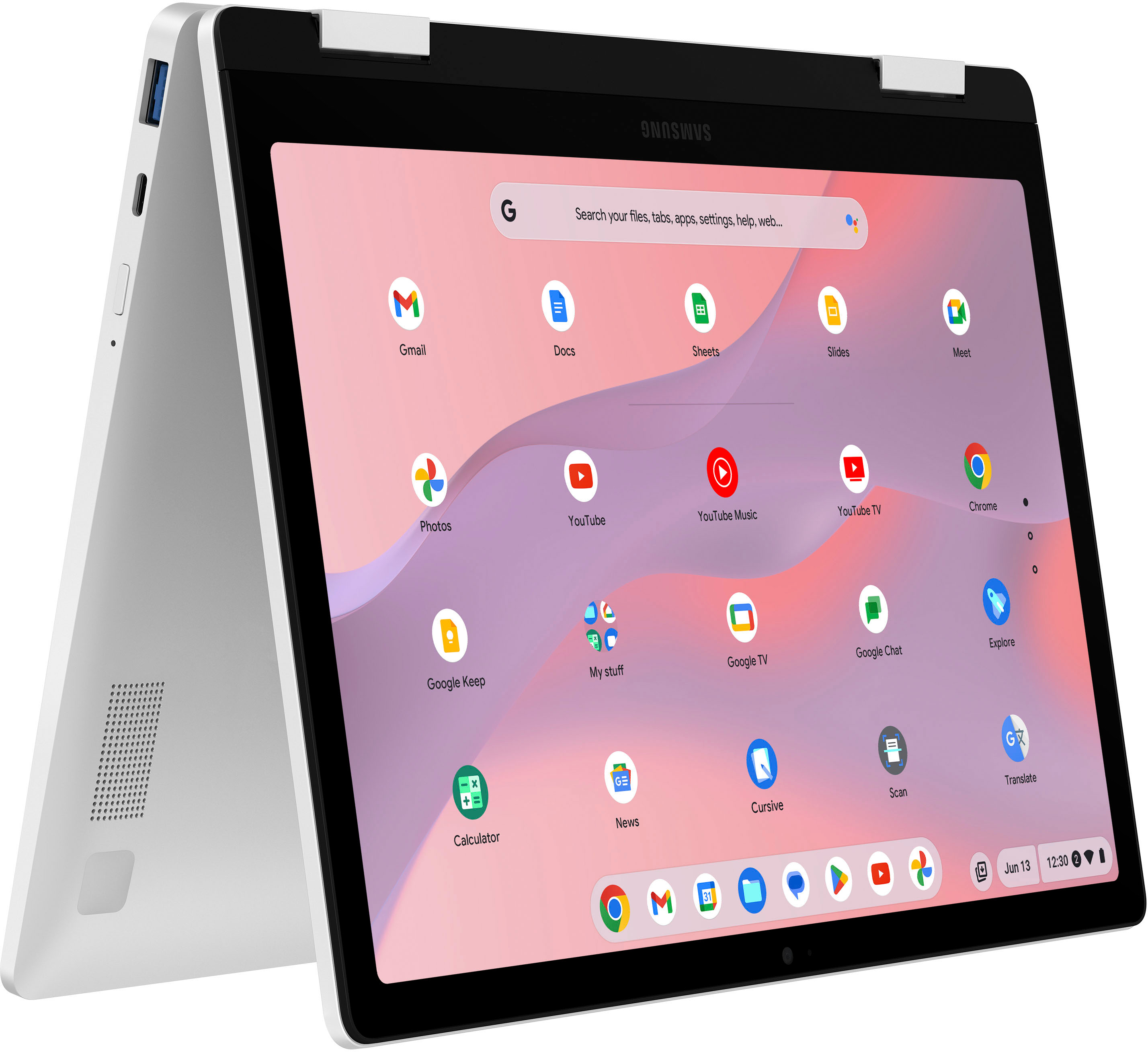 Samsung - Galaxy Chromebook 2 360 12.4" LED 2-in-1 Touch Screen Laptop - Intel Celeron- 4GB Memory -Intel UHD Graphics- 128GB - Silver