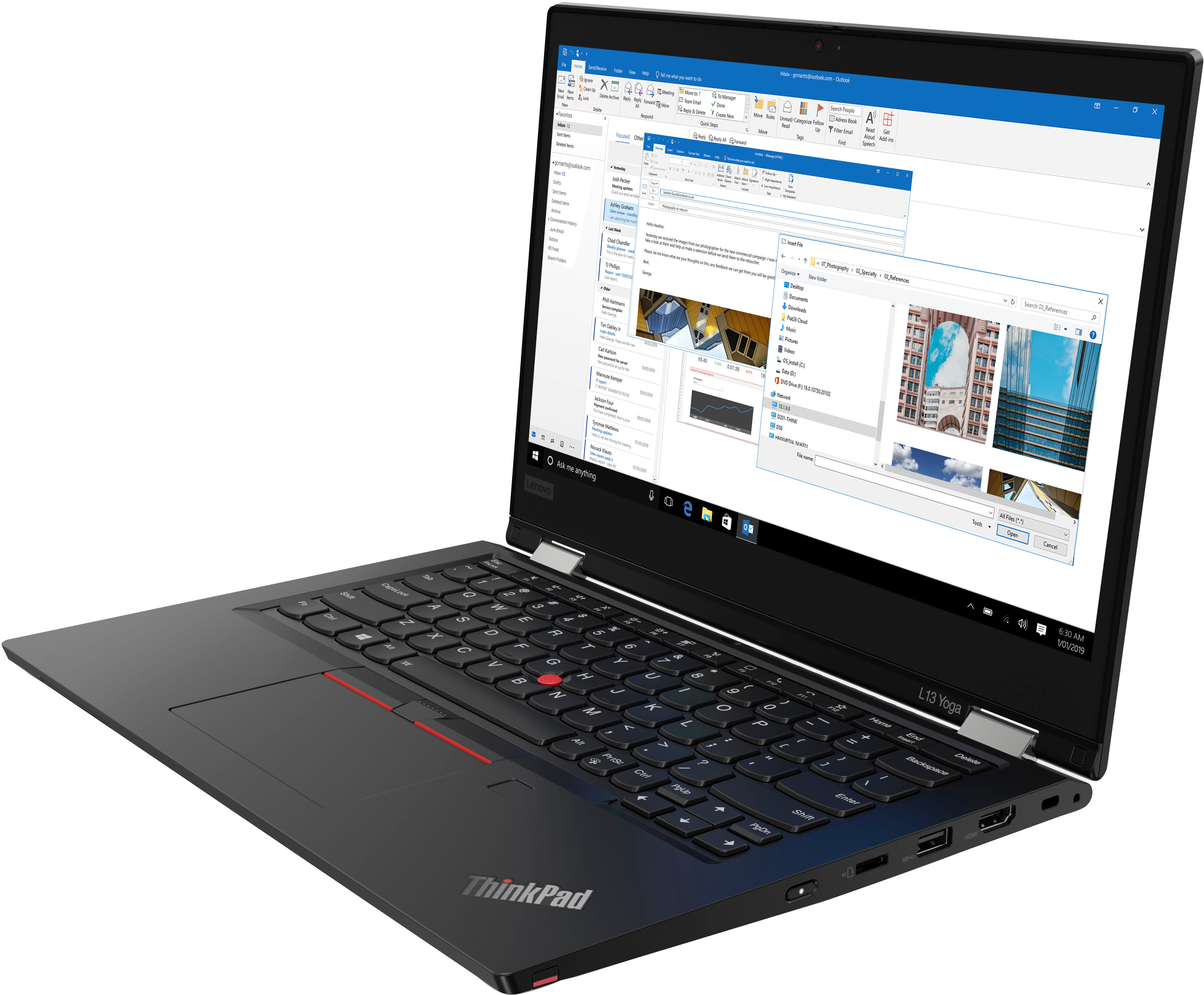 Lenovo - ThinkPad L13 Yoga Gen 2 2-in-1 13.3" FHD (1920 x 1080) Touch Laptop - Ryzen 5 Pro 5650U - 8GB Memory - 512GB SSD - Black