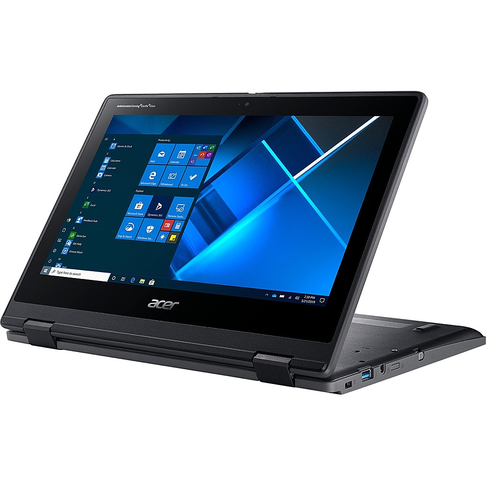 Acer - TravelMate Spin B3 B311RN-31 11.6" Laptop - Intel Celeron - 4 GB Memory - 128 GB eMMC - Shale Black