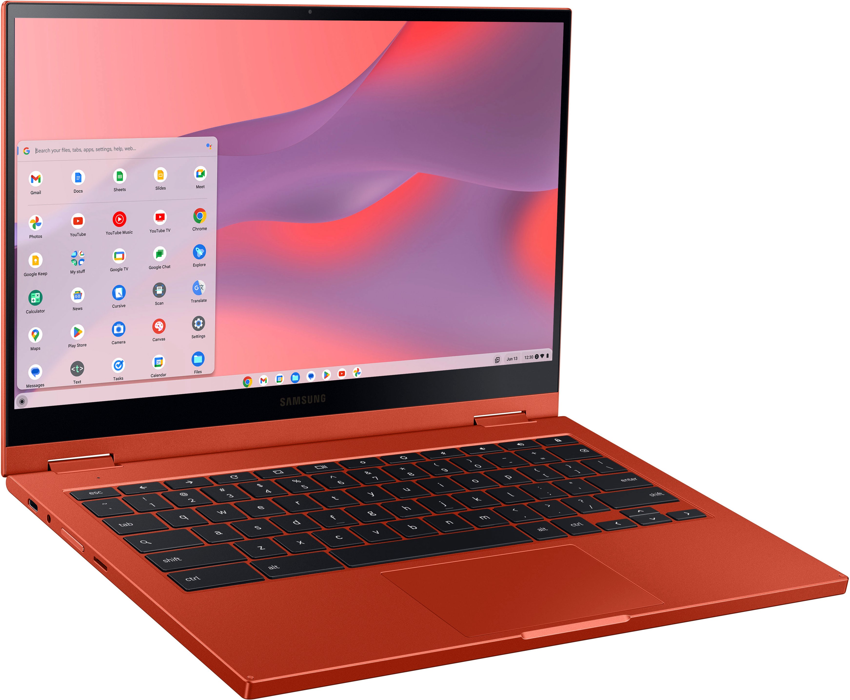 Samsung - Galaxy Chromebook 2 - 13.3" QLED Touch-Screen - Intel Celeron - 4GB Memory - 64GB eMMC - Fiesta Red