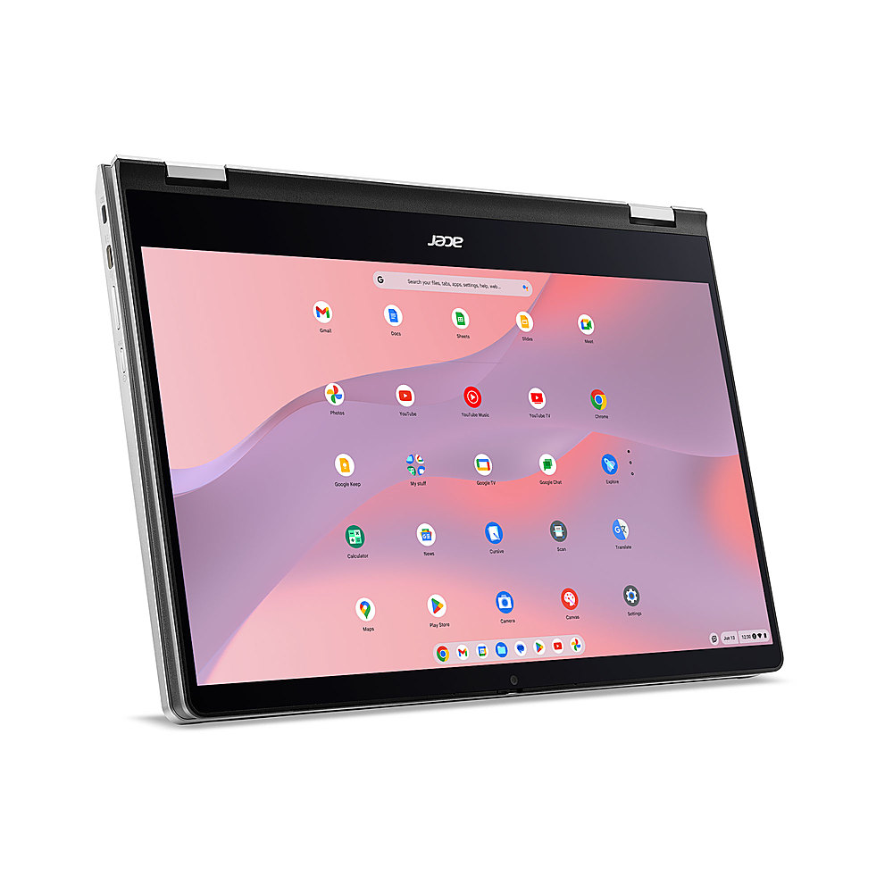 Acer - Chromebook Spin 514 14.0" FHD IPS Touch Display Laptop- AMD Ryzen 5 5625C Hexa-Core-8GB LPDDR4X Memory- 128GB eMMC - Sparkly Silver