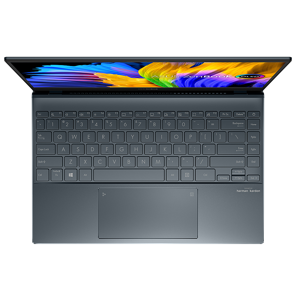 ASUS - ZenBook13 OLED Ultra-Slim Laptop, 13.3” OLED, AMD Ryzen 7 5700U, 8GB LPDDR4X RAM, 512GB PCIe SSD - Pine Gray