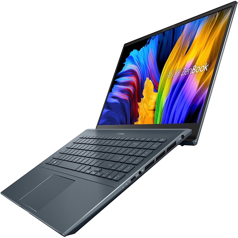 ASUS - ZenBook Pro 15.6" Touch-Screen Laptop - AMD Ryzen 9 - 16 GB Memory - NVIDIA GeForce RTX 3050 Ti - Pine Gray