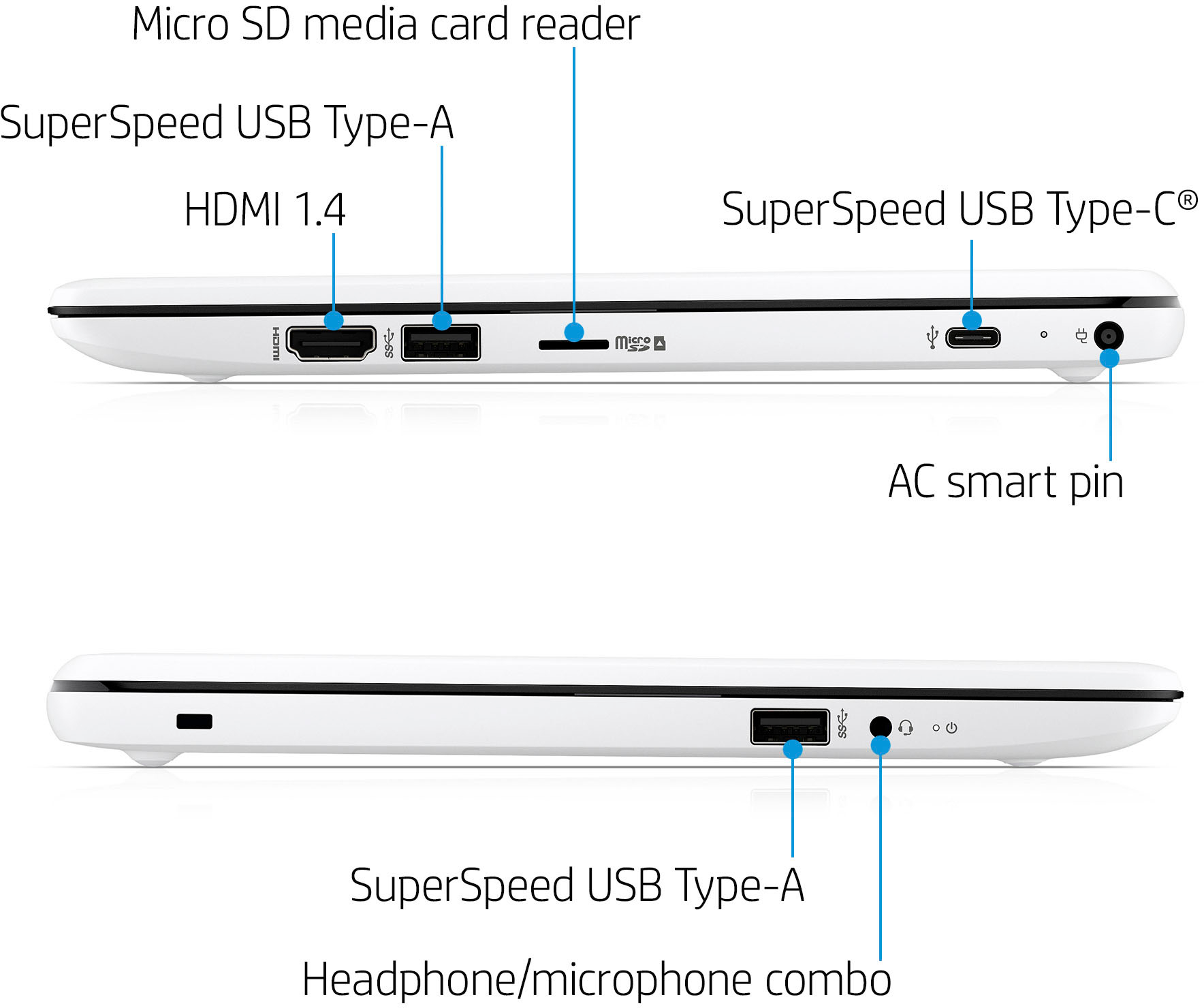 HP - Stream 11.6" Laptop - Intel Celeron - 4GB Memory - 64GB eMMC - Diamond White