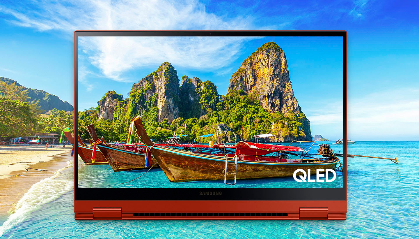 Samsung - Galaxy Chromebook 2 - 13.3" QLED Touch-Screen - Intel Celeron - 4GB Memory - 64GB eMMC - Fiesta Red