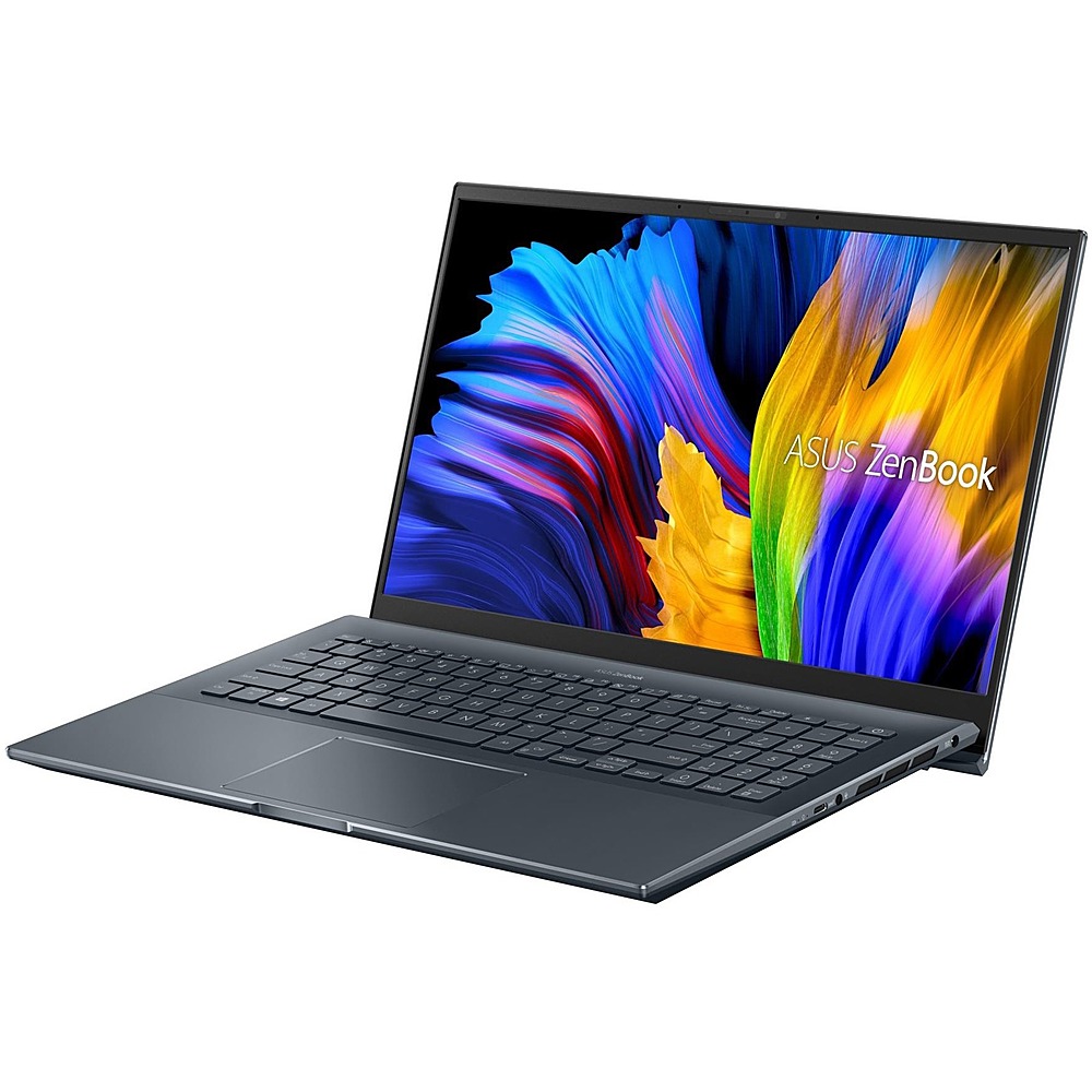 ASUS - ZenBook Pro 15.6" Touch-Screen Laptop - AMD Ryzen 9 - 16 GB Memory - NVIDIA GeForce RTX 3050 Ti - Pine Gray