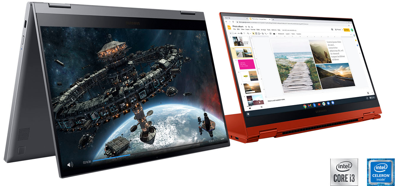 Samsung - Galaxy Chromebook 2 - 13.3" QLED Touch-Screen - Intel Celeron - 4GB Memory - 64GB eMMC - Fiesta Red