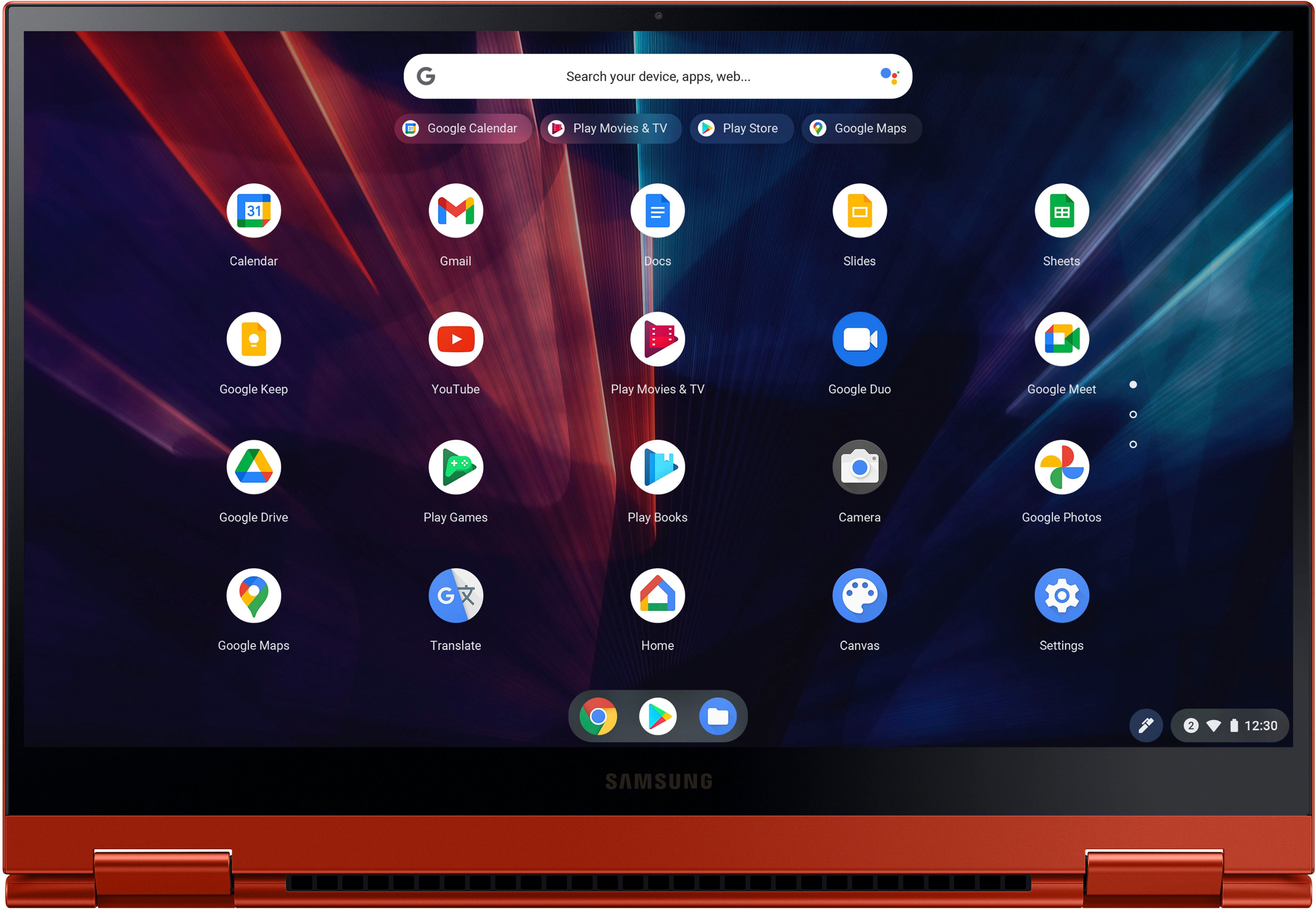 Samsung - Galaxy Chromebook 2 - 13.3" QLED Touch-Screen - Intel Celeron - 4GB Memory - 64GB eMMC - Fiesta Red