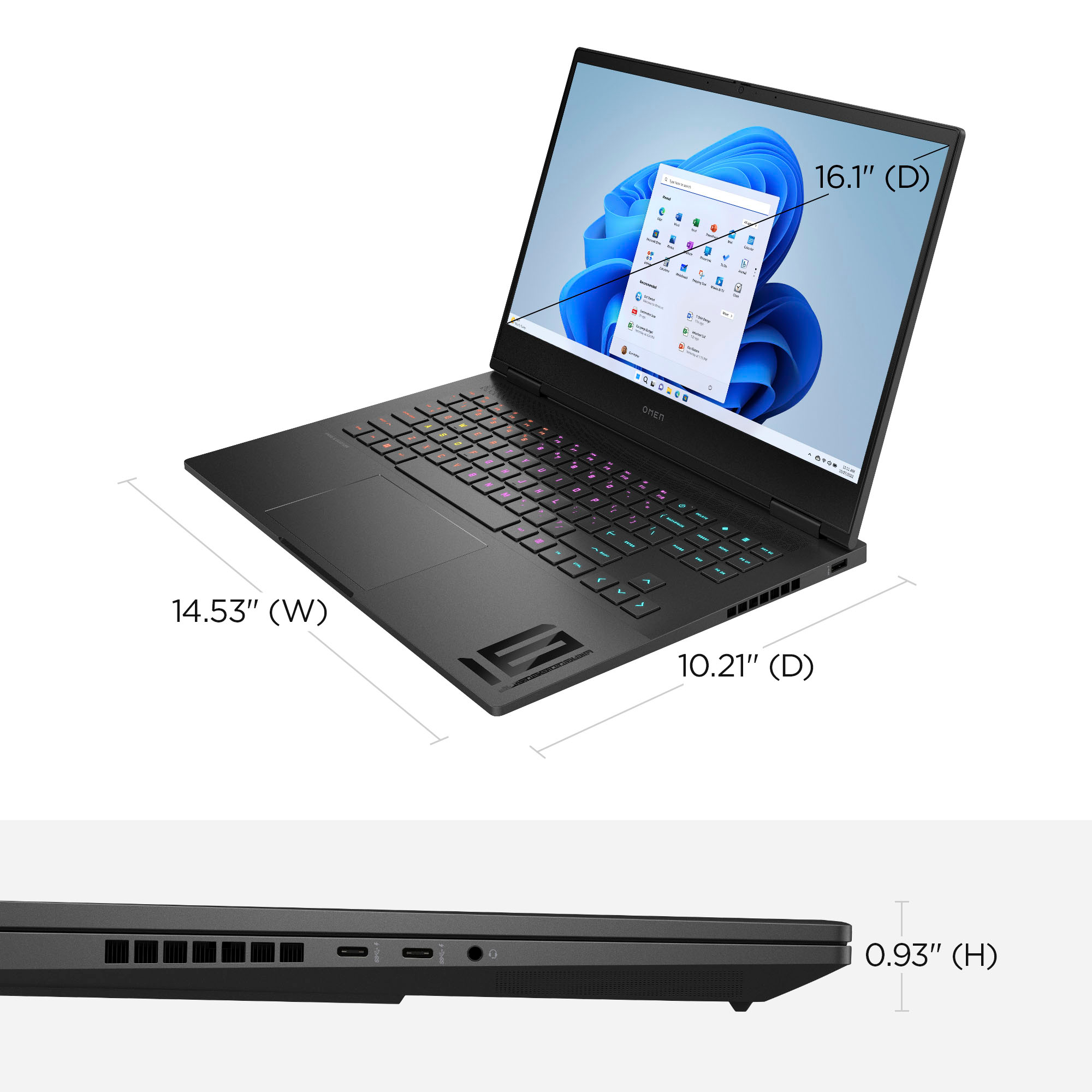 HP OMEN - 16" 165Hz Full HD Gaming Laptop - AMD Ryzen 9-7940HS - 16GB Memory - NVIDIA GeForce RTX 4070 - 512GB SSD - Shadow Black