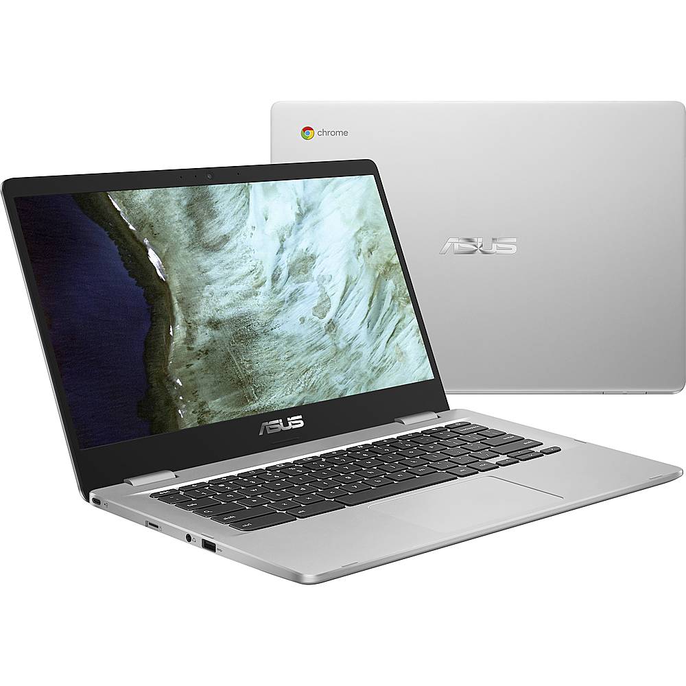 ASUS - 14" Chromebook - Intel Celeron - 4GB Memory - 32GB eMMC Flash Memory - Silver
