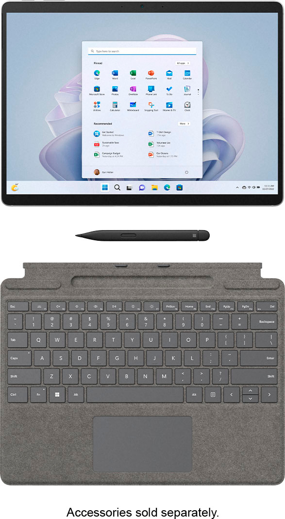 Surface Pro 9 with 5G – 13” Touch Screen – Microsoft SQ3 – 8GB Memory – 128GB SSD – Device Only (Latest Model) - Platinum (Unlocked)