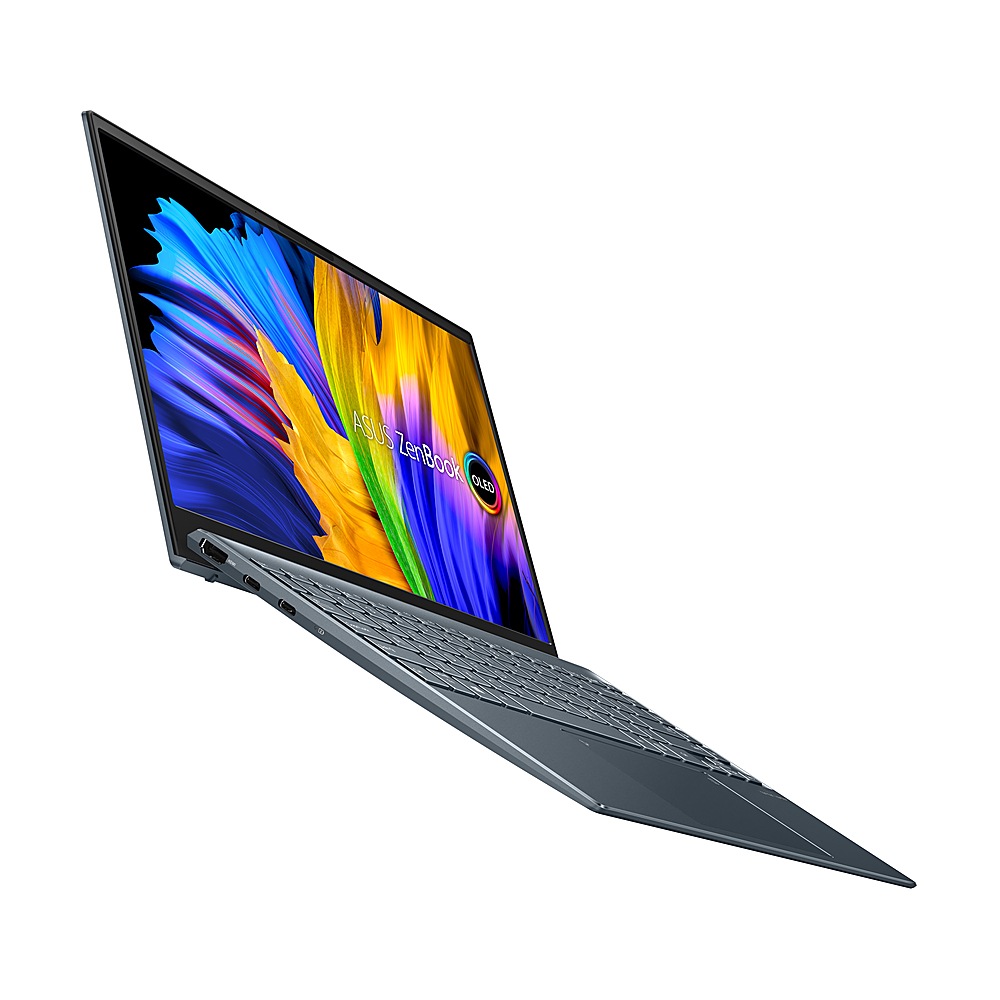 ASUS - ZenBook13 OLED Ultra-Slim Laptop, 13.3” OLED, AMD Ryzen 7 5700U, 8GB LPDDR4X RAM, 512GB PCIe SSD - Pine Gray