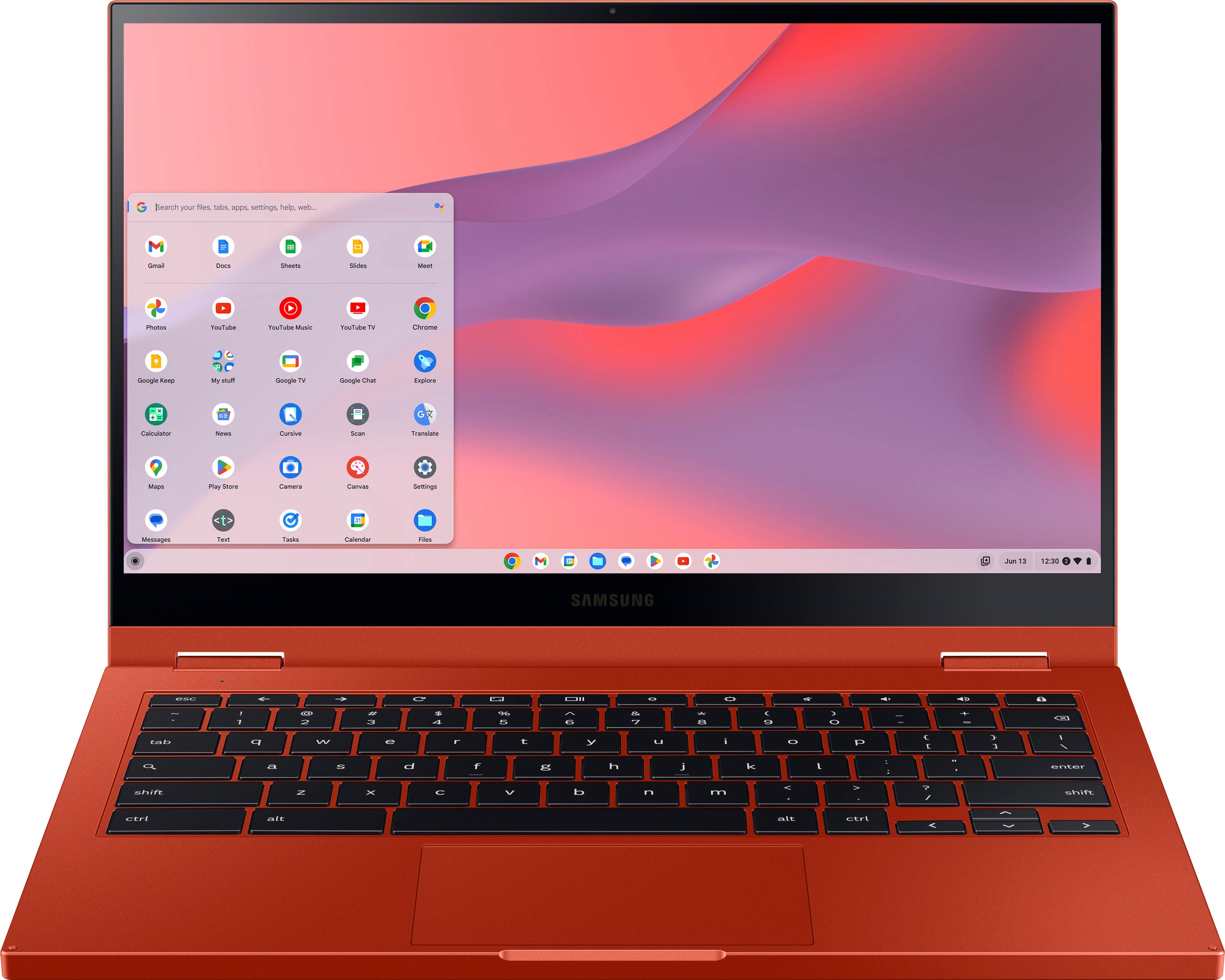Samsung - Galaxy Chromebook 2 - 13.3" QLED Touch-Screen - Intel® Core™ i3 - 8GB Memory - 128GB eMMC - Fiesta Red