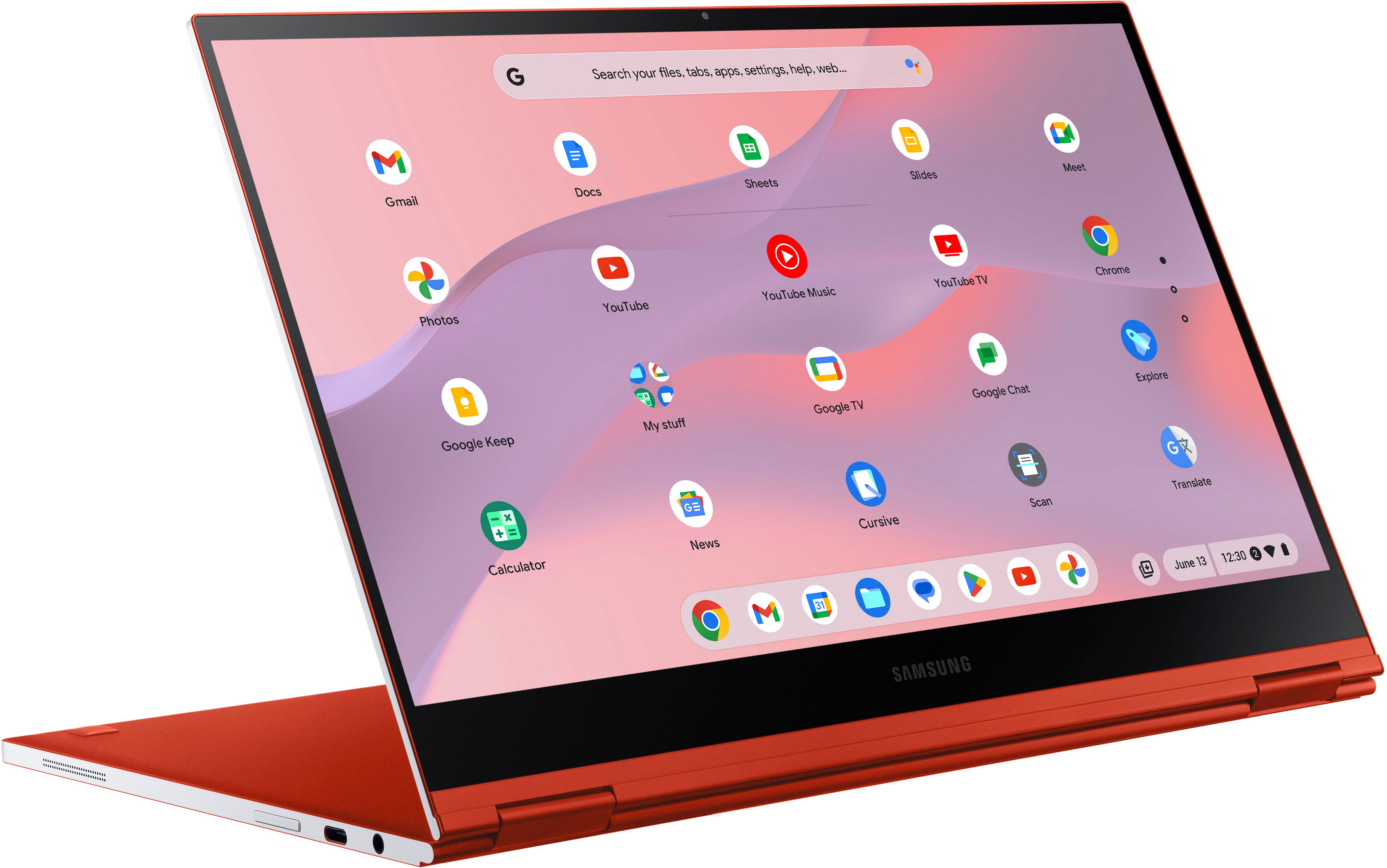 Samsung - Galaxy 13.3" 4K Ultra HD Touch-Screen Chromebook - Intel Core i5 - 8GB Memory - 256GB SSD - Fiesta Red