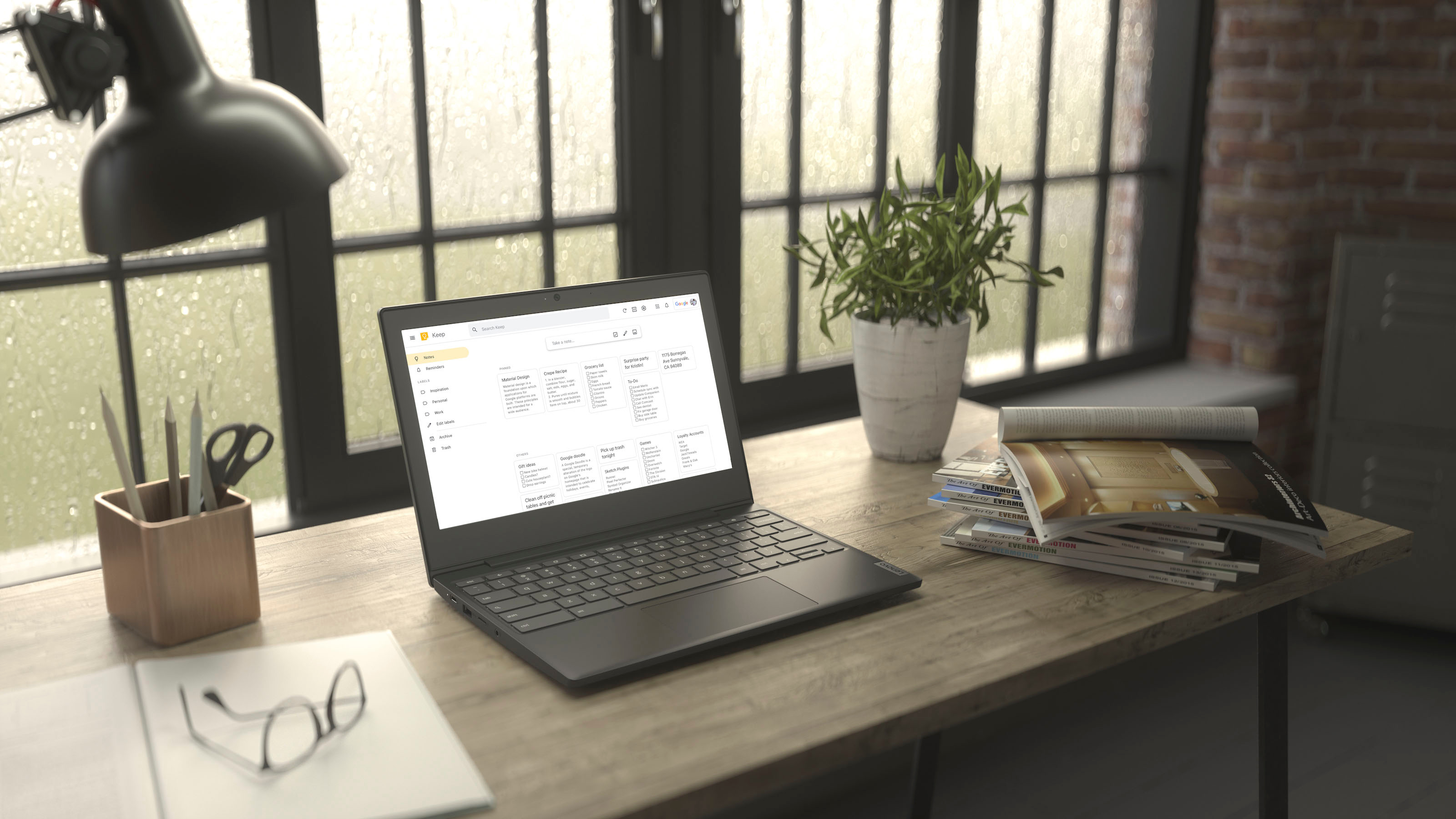 Lenovo - Chromebook 3 11.6" HD Laptop - Celeron N4020 - 4GB Memory - 64GB eMMC - Onyx Black