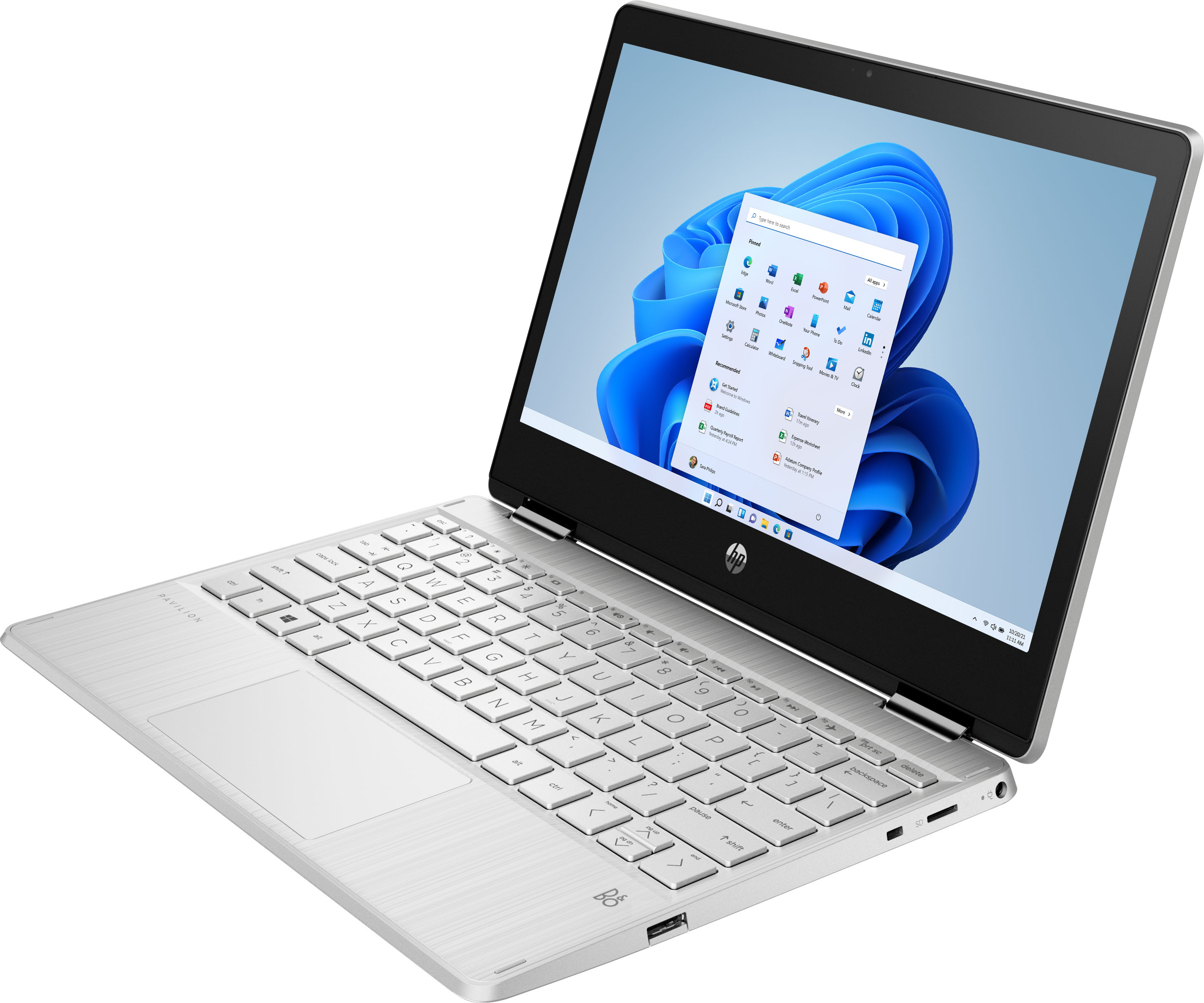 HP - Pavilion x360 2-in-1  11.6"  Touch-Screen Laptop - Intel Pentium Silver - 4GB Memory - 128 SSD - Natural Silver