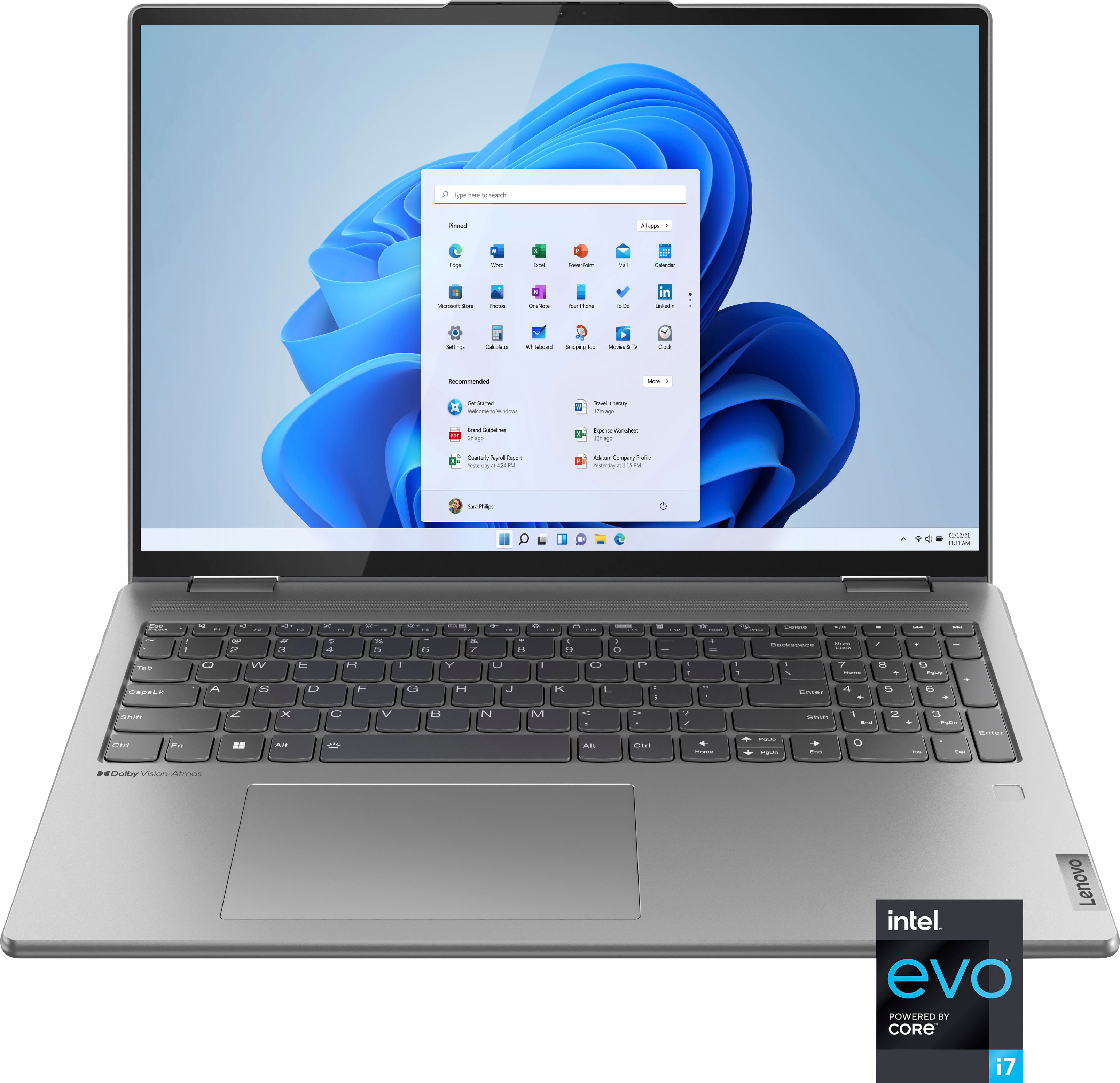 Lenovo - Yoga 7i 16" 2.5K Touch 2-in-1 Laptop - Intel Evo Platform - Core i7-1260P - 16GB Memory - 512GB SSD - Arctic Grey