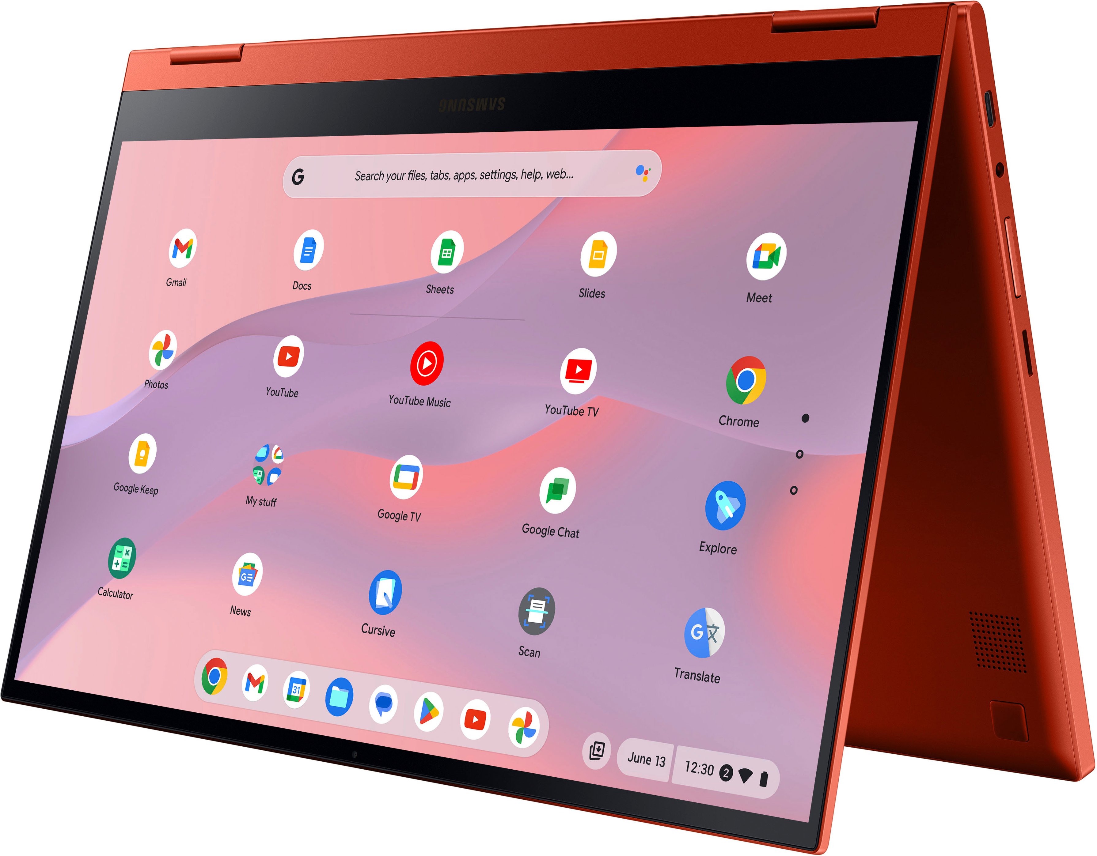 Samsung - Galaxy Chromebook 2 - 13.3" QLED Touch-Screen - Intel Celeron - 4GB Memory - 64GB eMMC - Fiesta Red