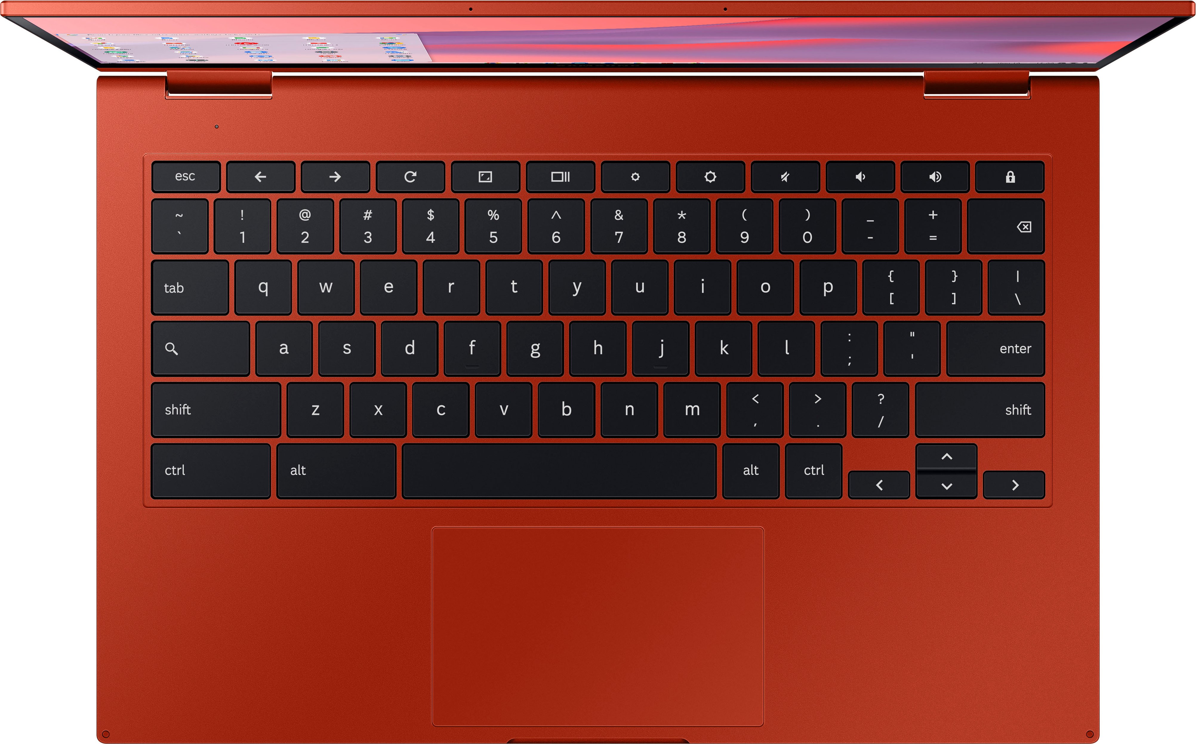 Samsung - Galaxy Chromebook 2 - 13.3" QLED Touch-Screen - Intel Celeron - 4GB Memory - 64GB eMMC - Fiesta Red