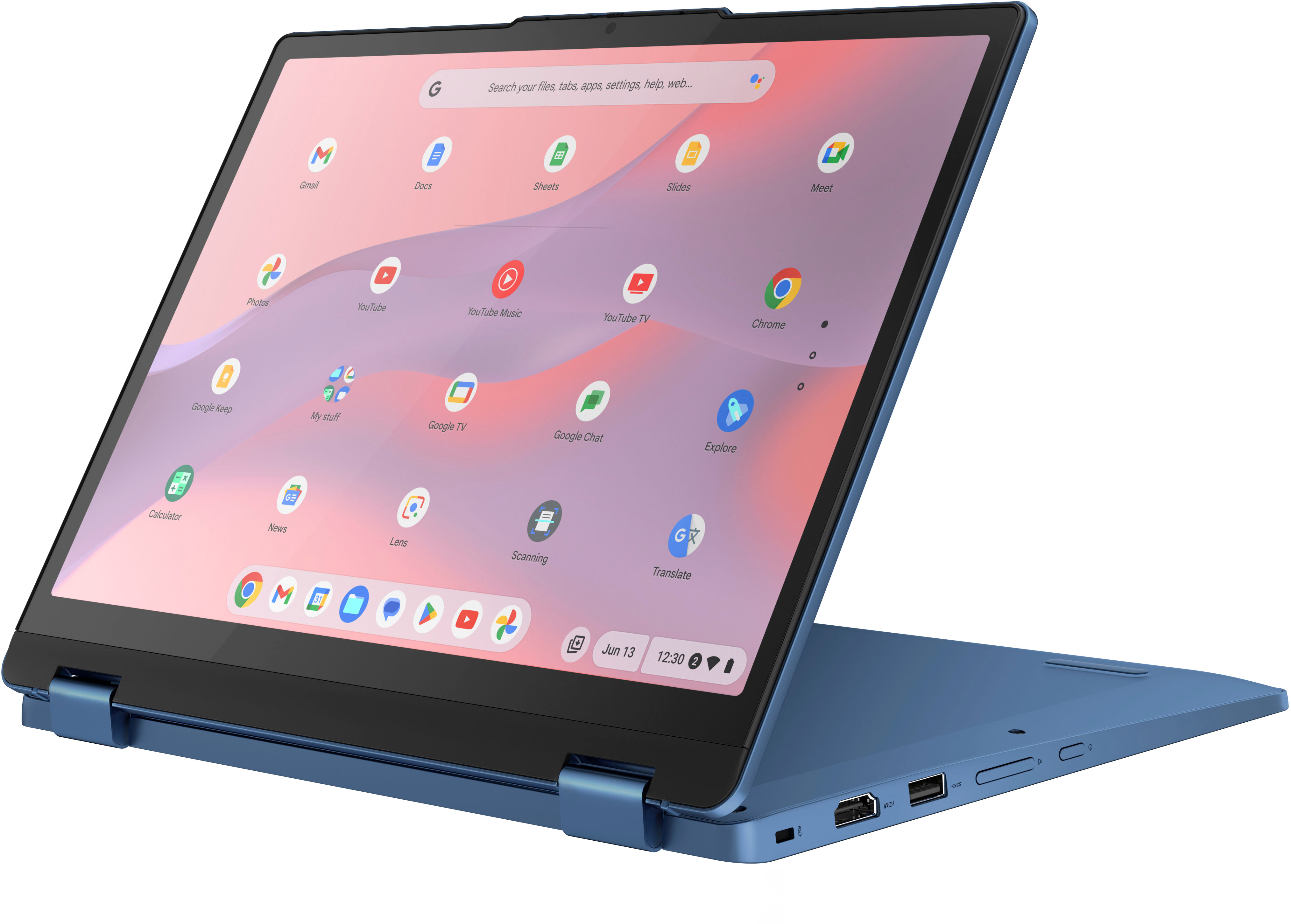 Lenovo - Flex 3i 12.2" WUXGA Touch-Screen Chromebook Laptop - Intel N100 with 4GB Memory - 64GB eMMC - Abyss Blue