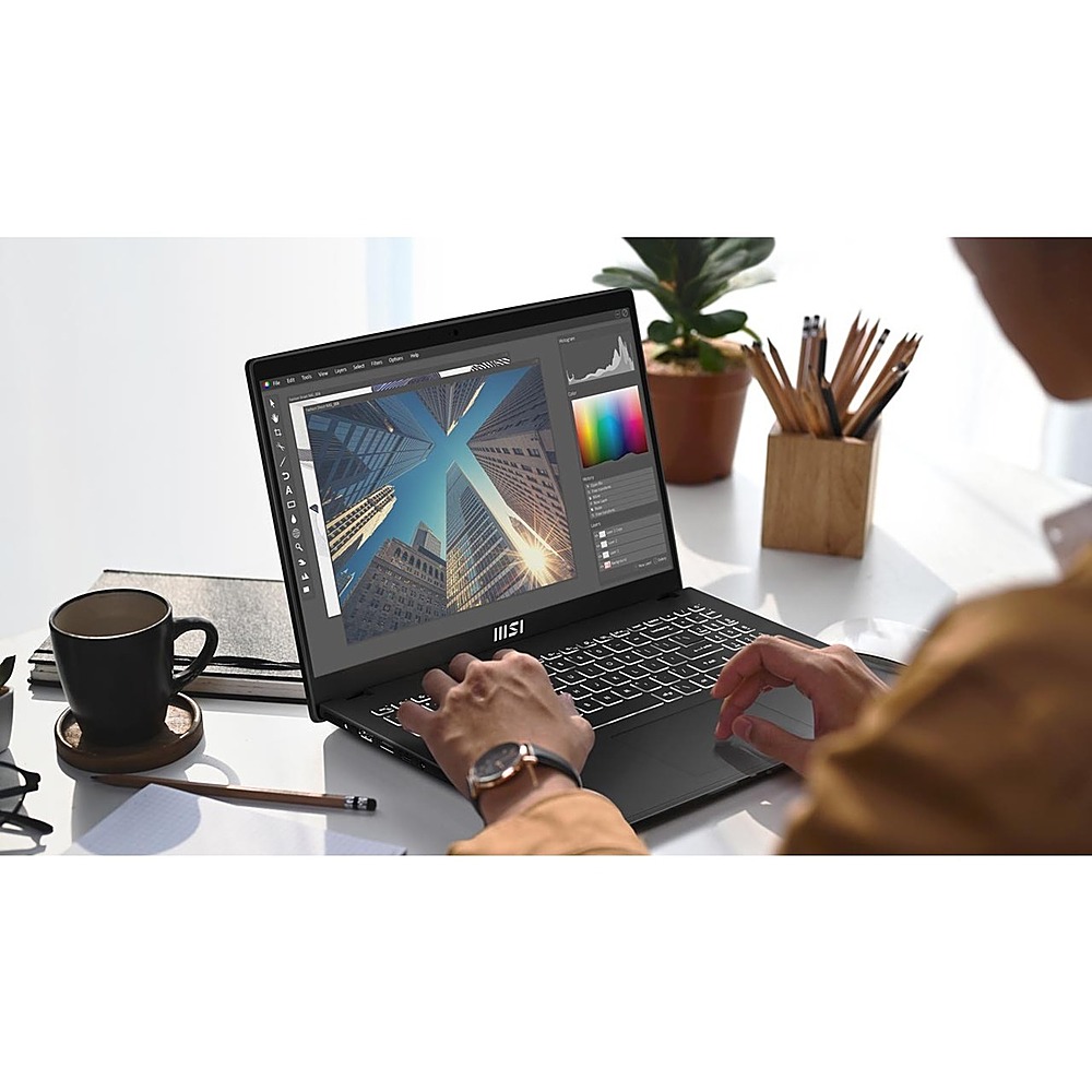 MSI - Modern 15 15.6" Laptop - AMD Ryzen 7-7730U with 16GB Memory - 1 TB SSD - Classic Black