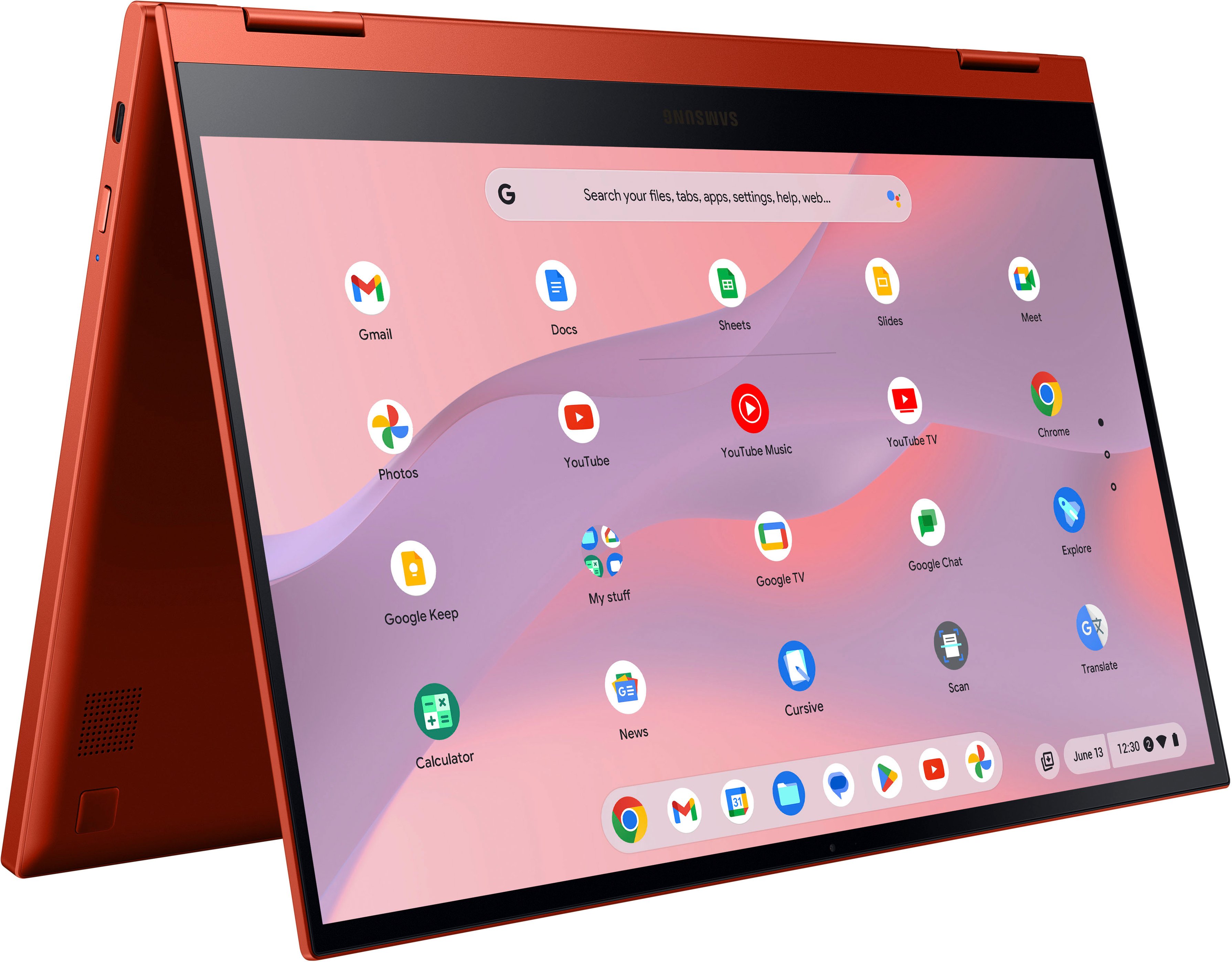 Samsung - Galaxy Chromebook 2 - 13.3" QLED Touch-Screen - Intel Celeron - 4GB Memory - 64GB eMMC - Fiesta Red