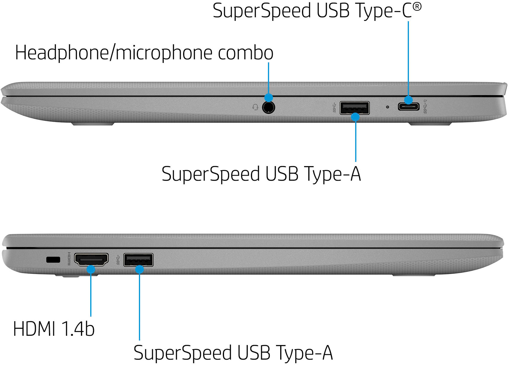 HP - 14" Chromebook - Intel Celeron - 4GB Memory - 64GB eMMC - Modern Gray