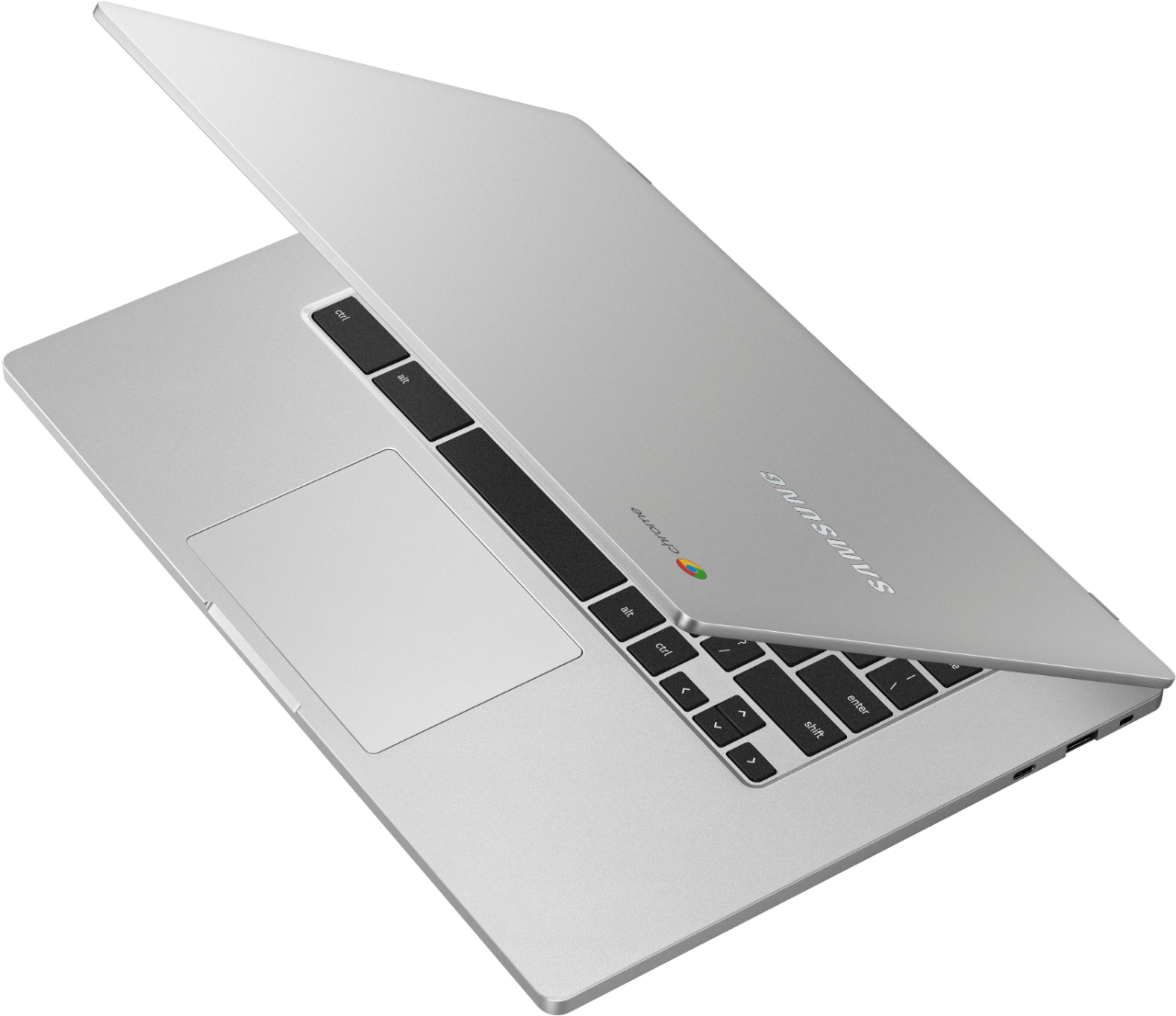 Samsung - 15.6" Chromebook - Intel Celeron - 4GB Memory - 32GB eMMC Flash Memory - Platinum Titan