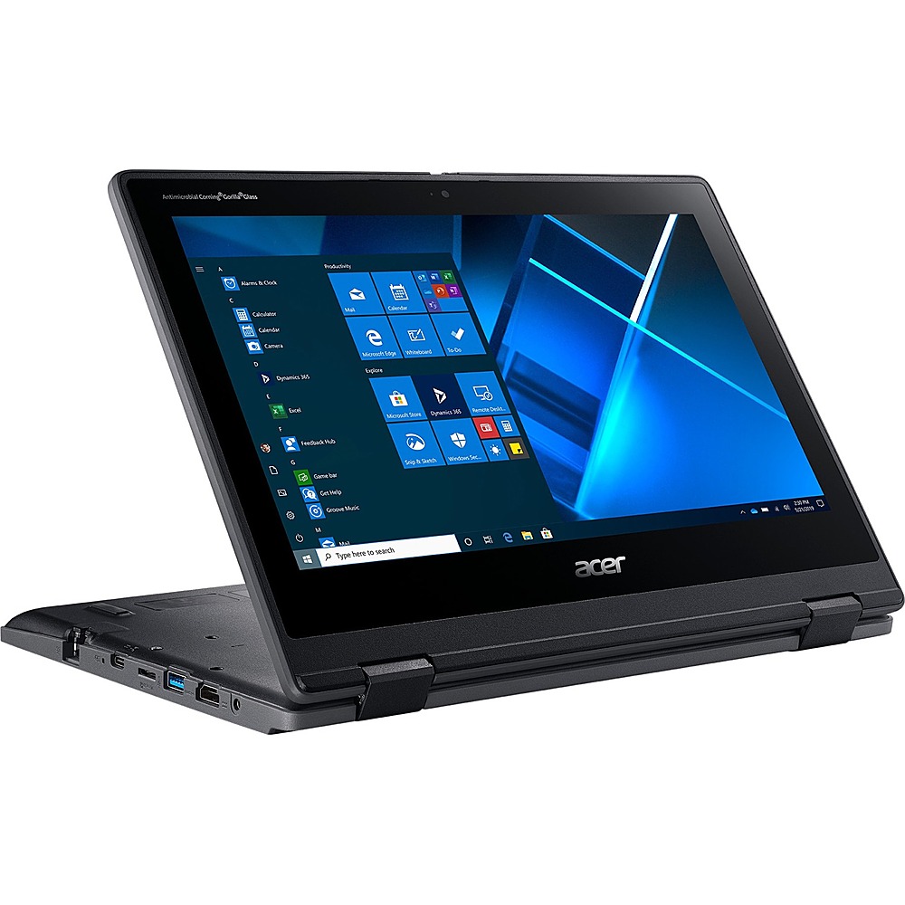 Acer - TravelMate Spin B3 B311RN-31 11.6" Laptop - Intel Celeron - 4 GB Memory - 128 GB eMMC - Shale Black