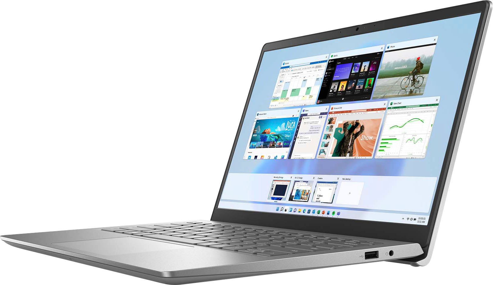 Dell - Inspiron 3420 14" Touch Laptop - Snapdragon 8cx Gen 2 - 8GB Memory - 256GB Solid State Drive - Platinum Silver