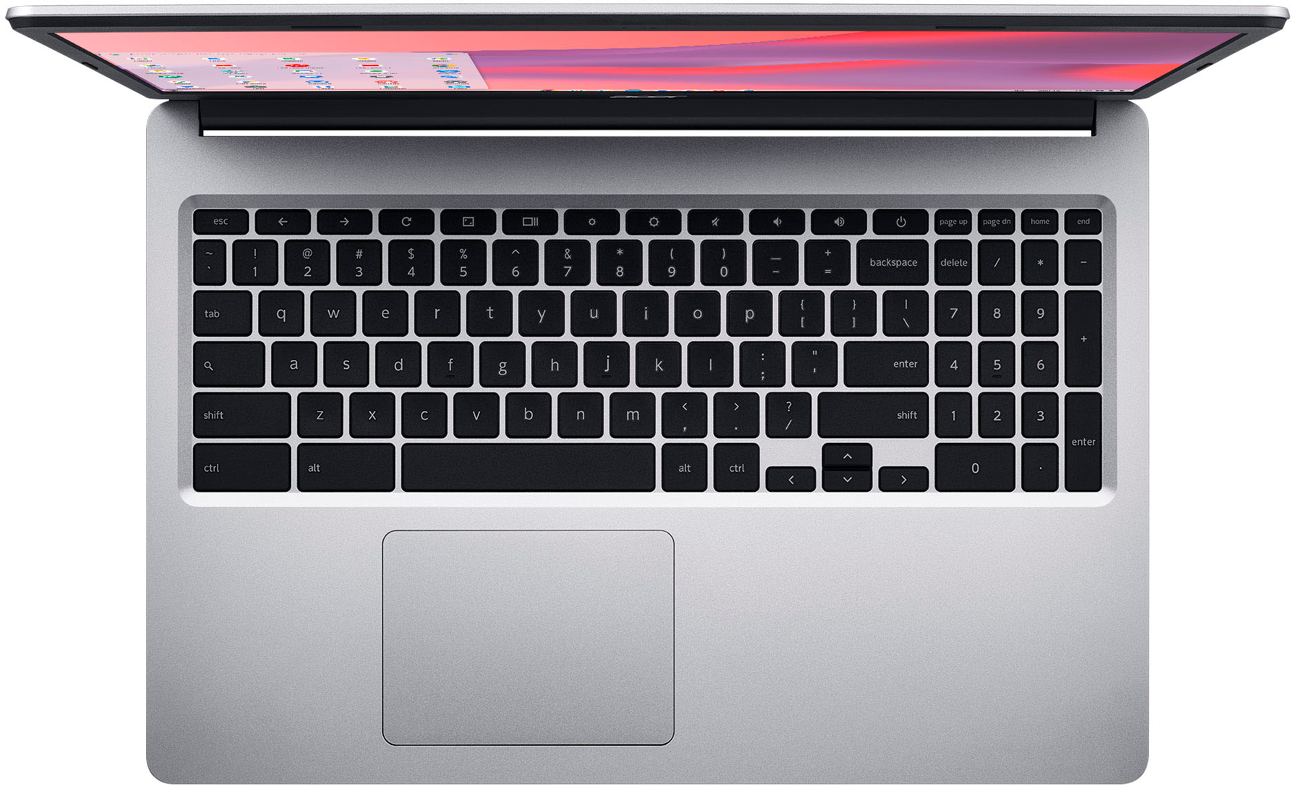 Acer - Chromebook 315 Laptop-15.6" Full HD Touch- 4GB LPDDR4-64GB eMMC- Wi-Fi 5 - Pure Silver