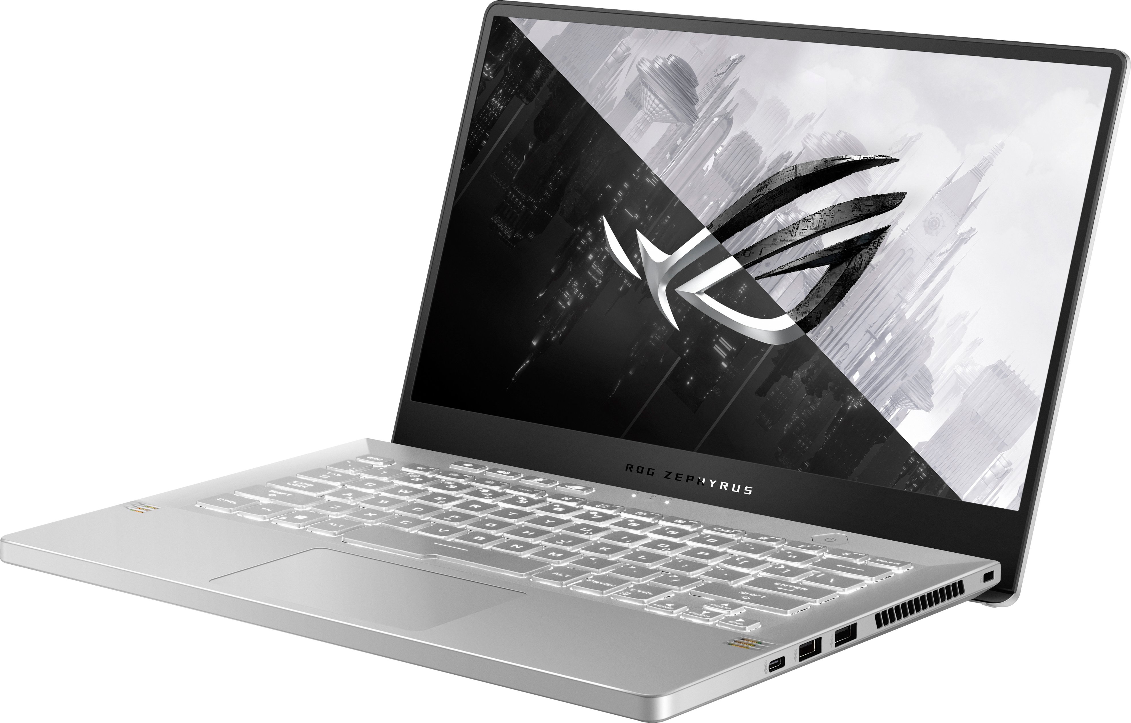 ASUS - ROG Zephyrus 14" FHD 144Hz Gaming Laptop - AMD Ryzen 7 - 16GB DDR4 Memory - NVIDIA GeForce RTX 3060 - 512GB PCIe SSD - Moonlight White
