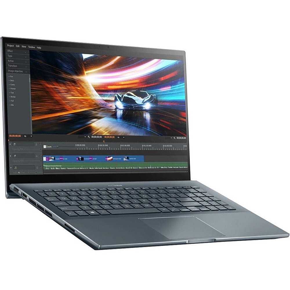 ASUS - ZenBook Pro 15.6" Touch-Screen Laptop - AMD Ryzen 9 - 16 GB Memory - NVIDIA GeForce RTX 3050 Ti - Pine Gray