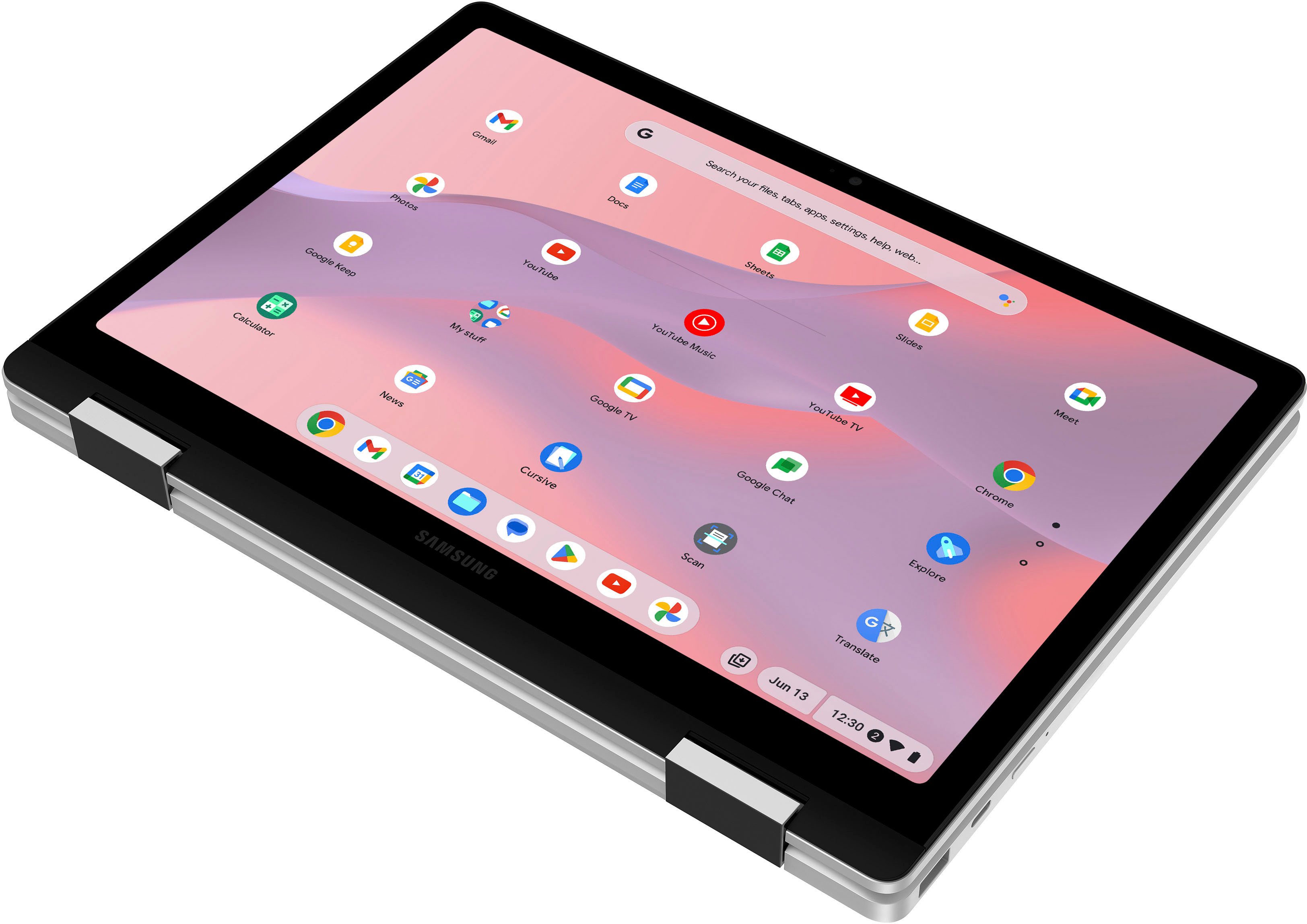 Samsung - Galaxy Chromebook 2 360 12.4" LED 2-in-1 Touch Screen Laptop - Intel Celeron- 4GB Memory -Intel UHD Graphics- 128GB - Silver