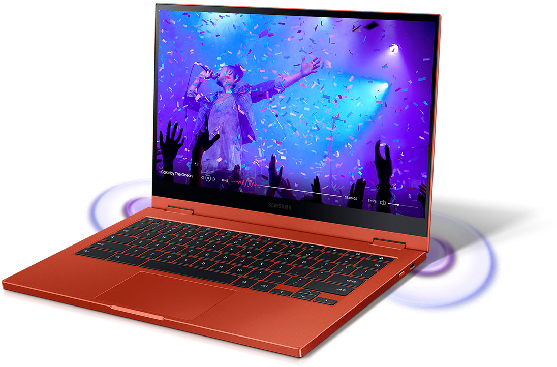 Samsung - Galaxy Chromebook 2 - 13.3" QLED Touch-Screen - Intel Celeron - 4GB Memory - 64GB eMMC - Fiesta Red