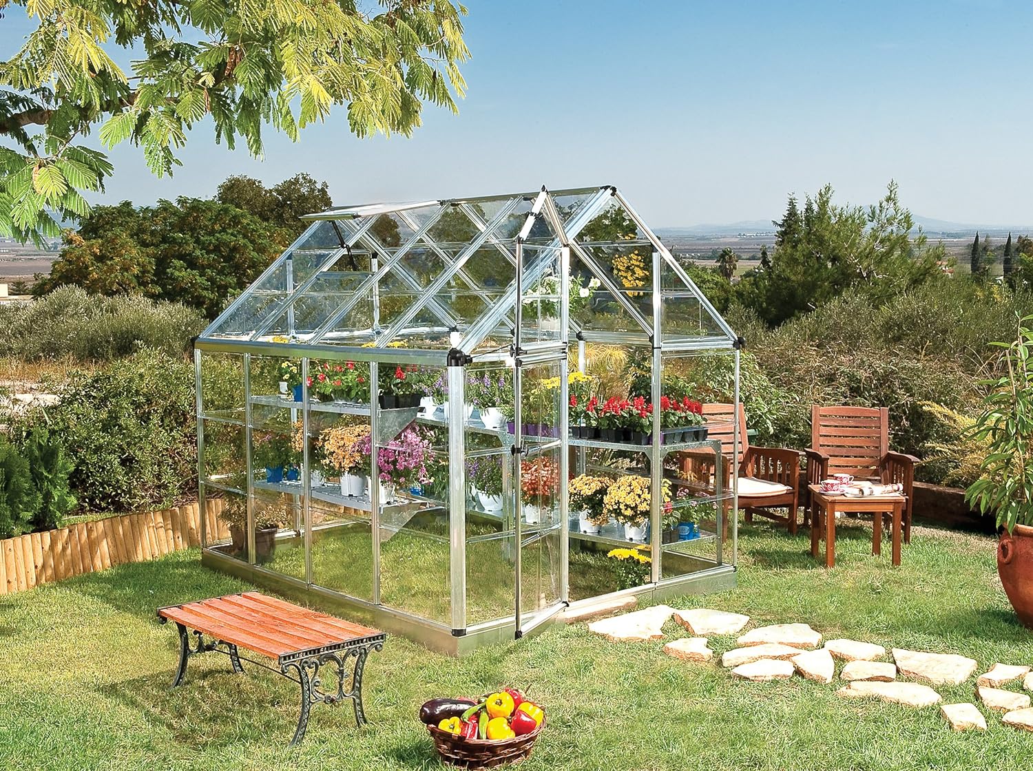 Palram - Canopia Snap & Grow 8' x 8' Greenhouse - Silver
