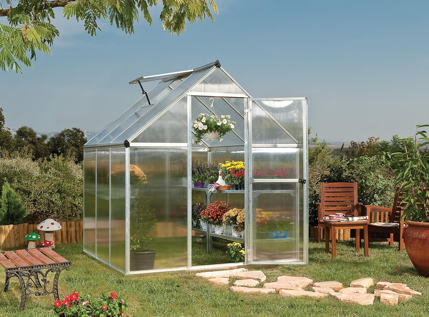 Palram - Canopia Mythos 6' x 6' Greenhouse - Silver
