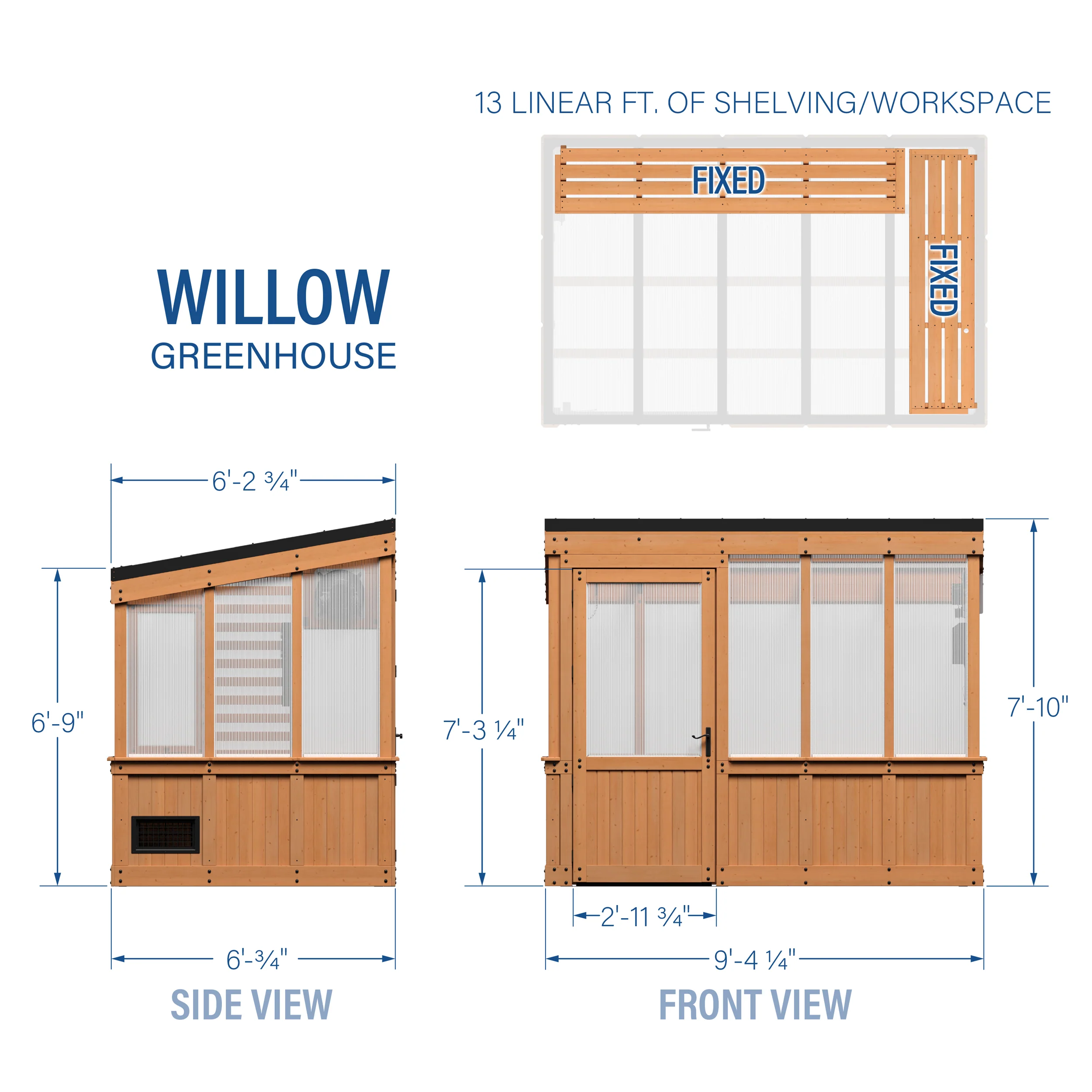 9x6 Willow Greenhouse