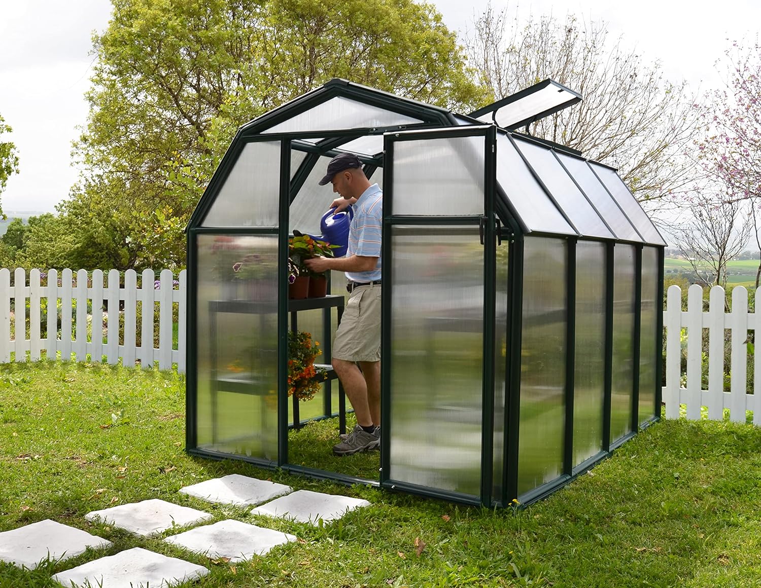 Rion HG7012 EcoGrow 2 Greenhouse, 6' x 12', Dark Green