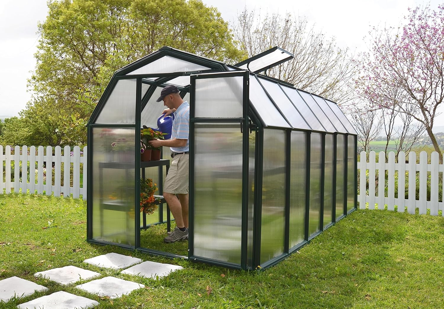 Rion HG7012 EcoGrow 2 Greenhouse, 6' x 12', Dark Green