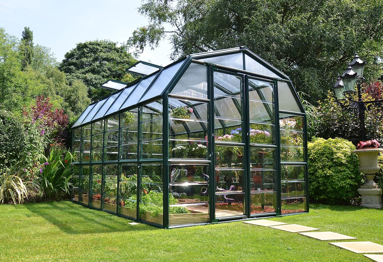 HG7212C Grand Gardener Greenhouse, 8' x 12', Dark Green