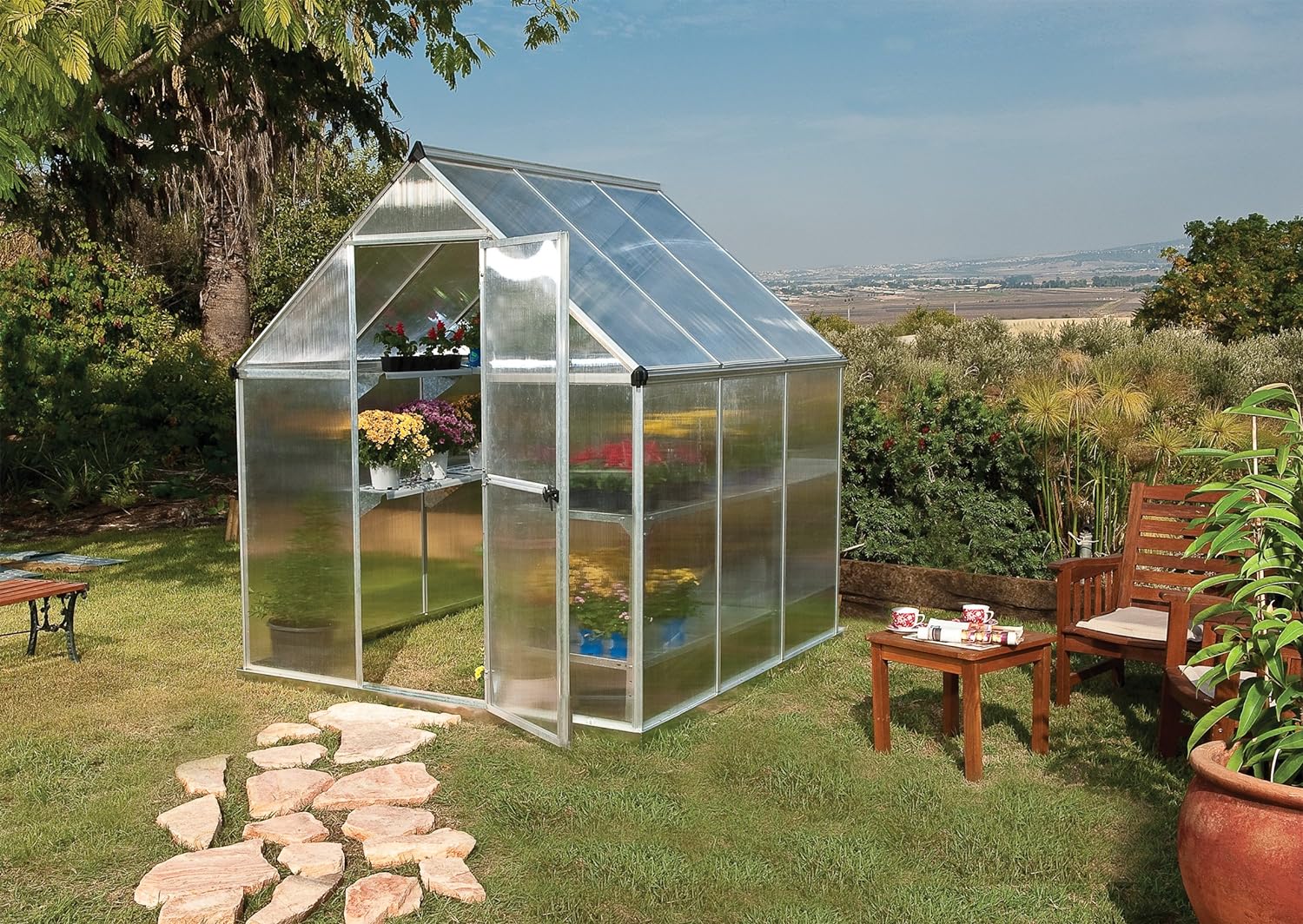 Palram - Canopia Mythos 6' x 6' Greenhouse - Silver