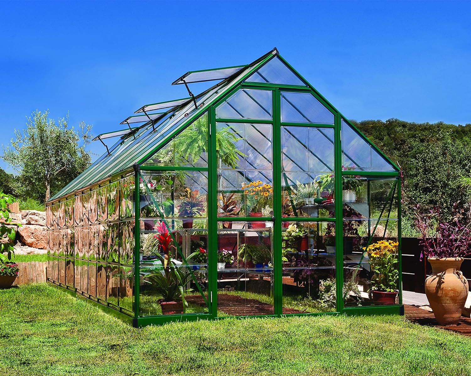 Palram - Canopia Balance Hobby Greenhouse, 8' x 8', Green