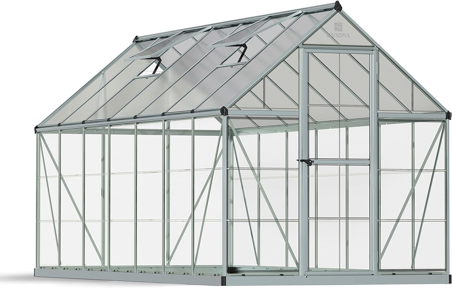 Palram - Canopia Hybrid Lean-to Greenhouse - 4' x 8' - Silver