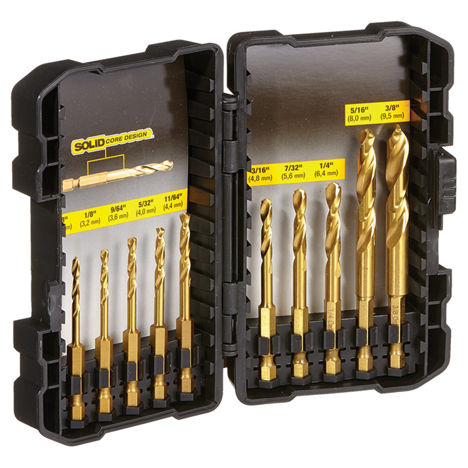 Dewalt Jobber Length Drill Bit – Set of 10 – Assorted Size – Titanium