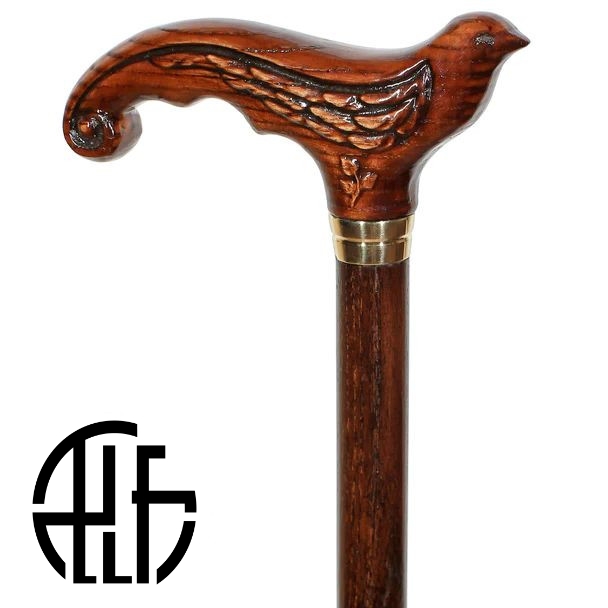 Swallow Bird Wooden Cane Walking Stick