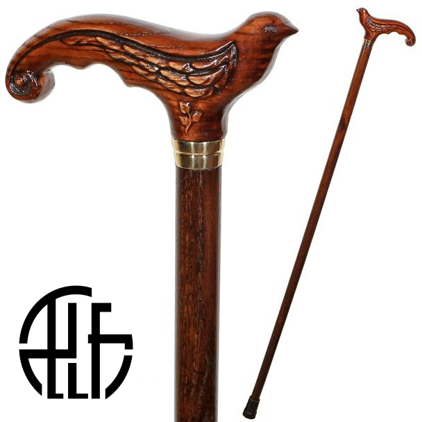 Swallow Bird Wooden Cane Walking Stick