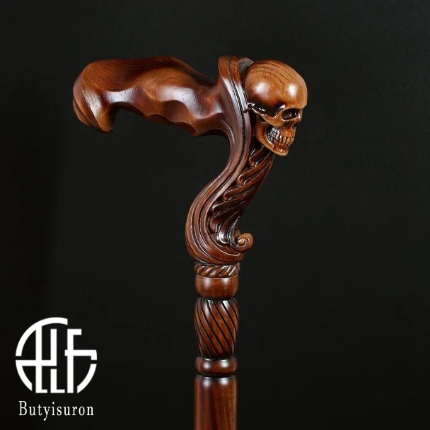 Skull Cane Wooden Walking Stick