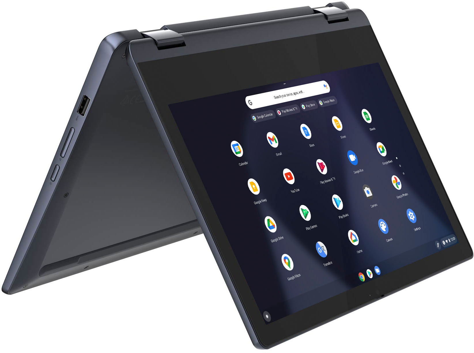 Lenovo - Flex 3 Chromebook 11.6" HD Touch-screen Laptop - Mediatek MT8183 - 4GB - 64GB eMMC - Abyss Blue