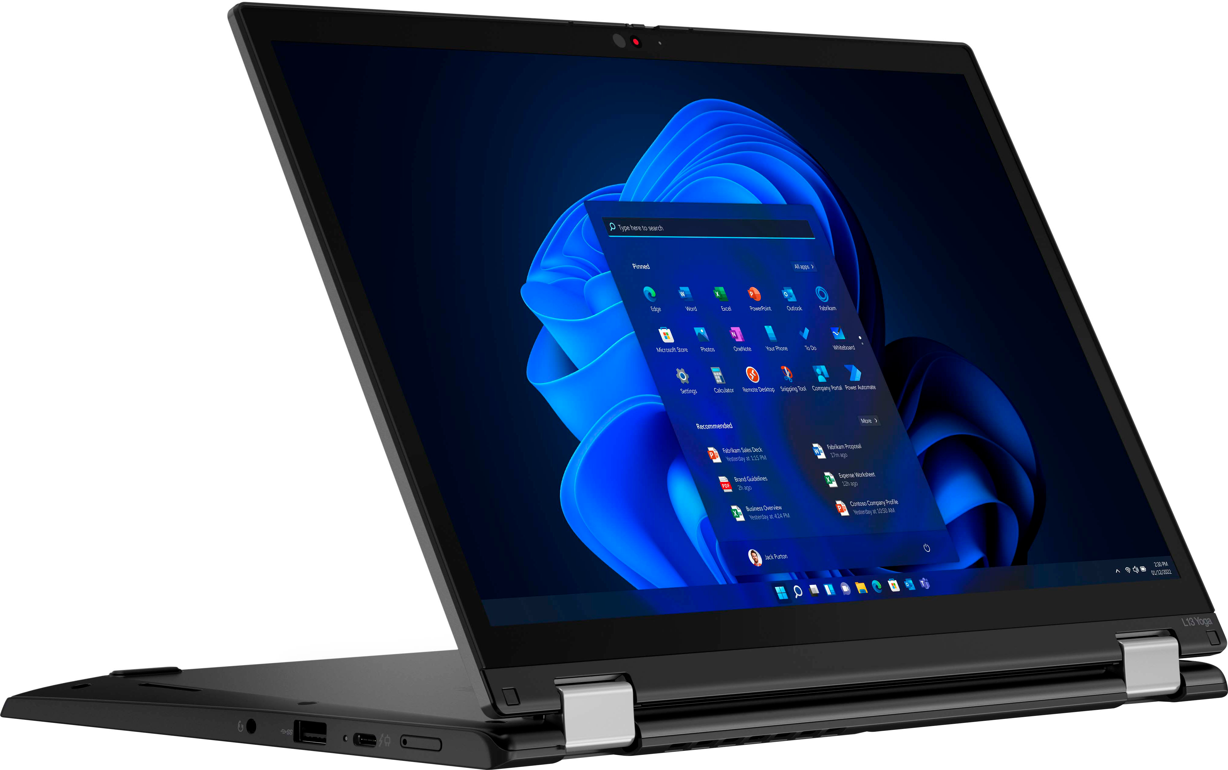 Lenovo - ThinkPad L13 Yoga 13.3" WUXGA (1920 x 1200) Touch 2-in-1 Laptop - Core i5-1235U - 8GB Memory - 256GB SSD - Black